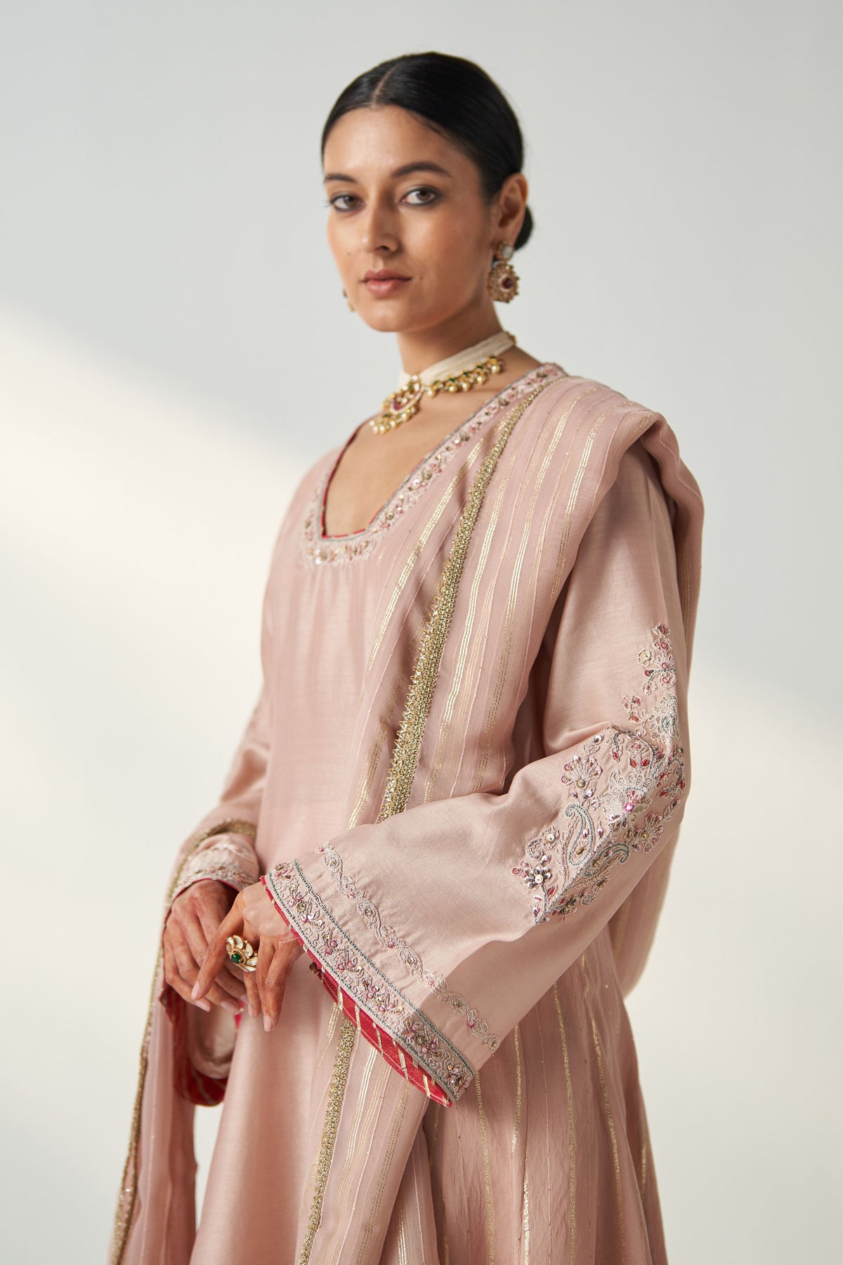 Palak Blush Pink Anarkali Set
