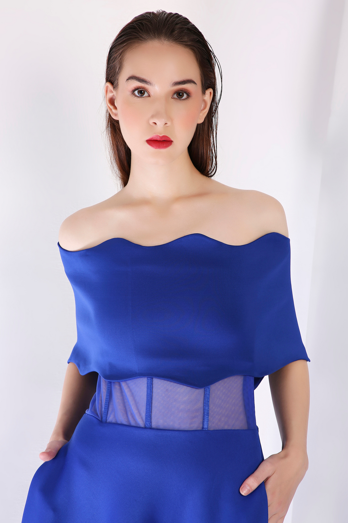 Royal Blue Applique Maxi Dress