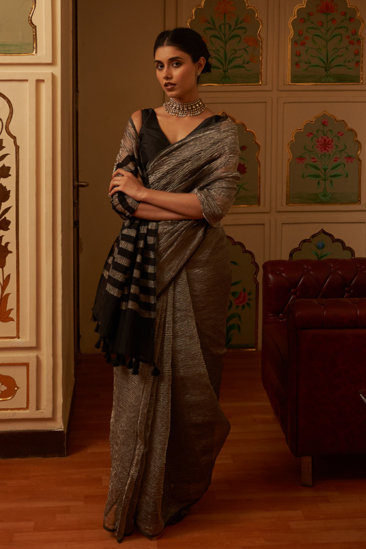 Afreen Silver Saree