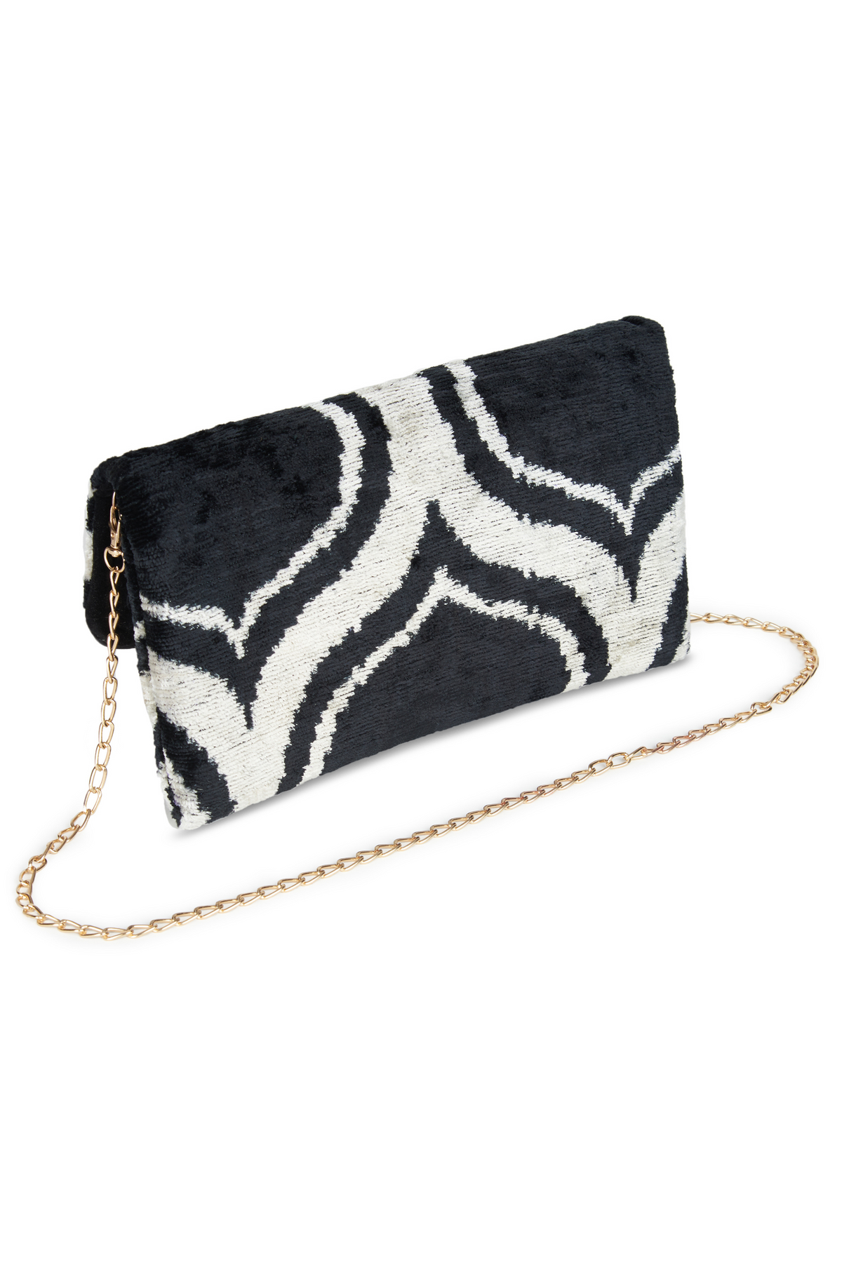 Velvet Silk Fold Over Clutch