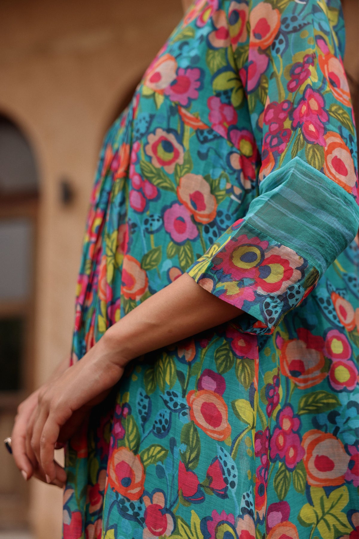 Teal Bloom Kurta Set