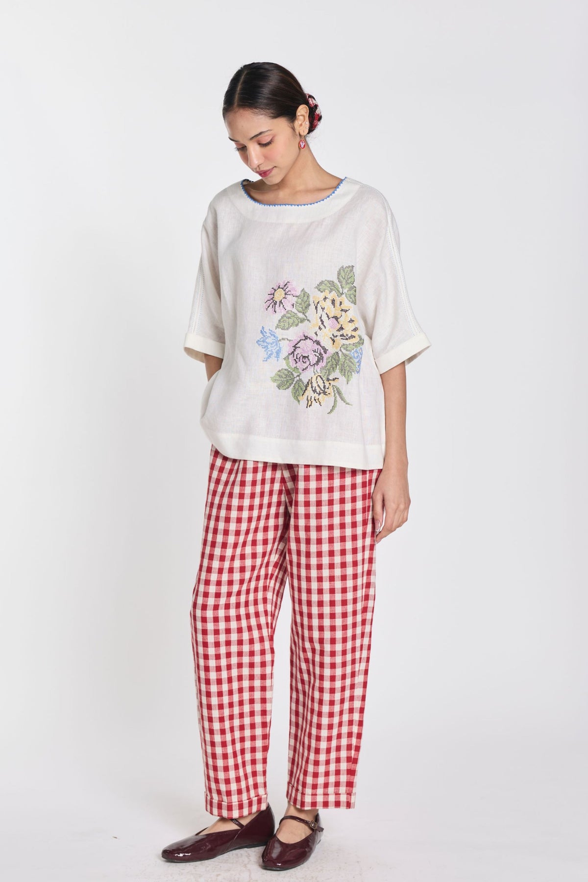 Pearl Embroidered Top