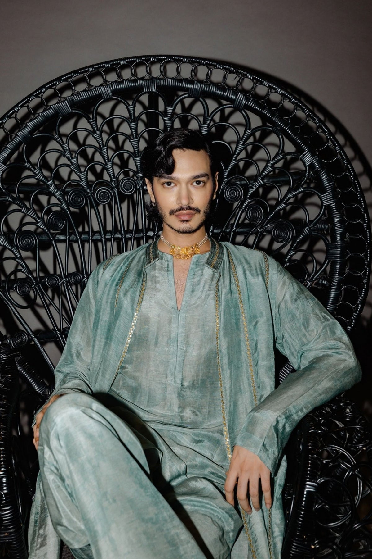 Sage Green Jacket Kurta Set
