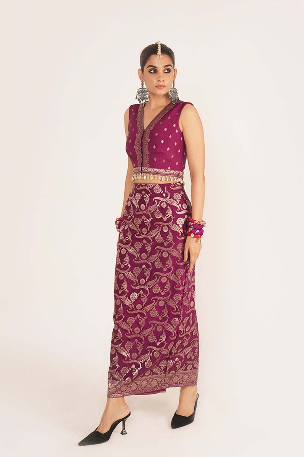 Amyra Purple Skirt Set