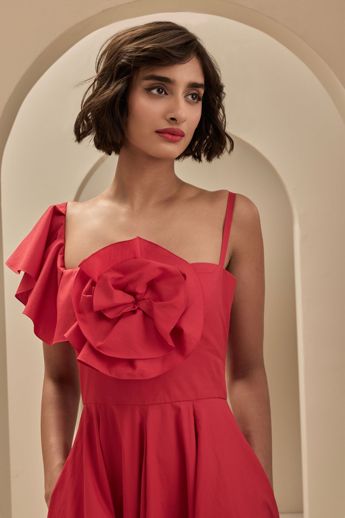 Red Ruffled Dress