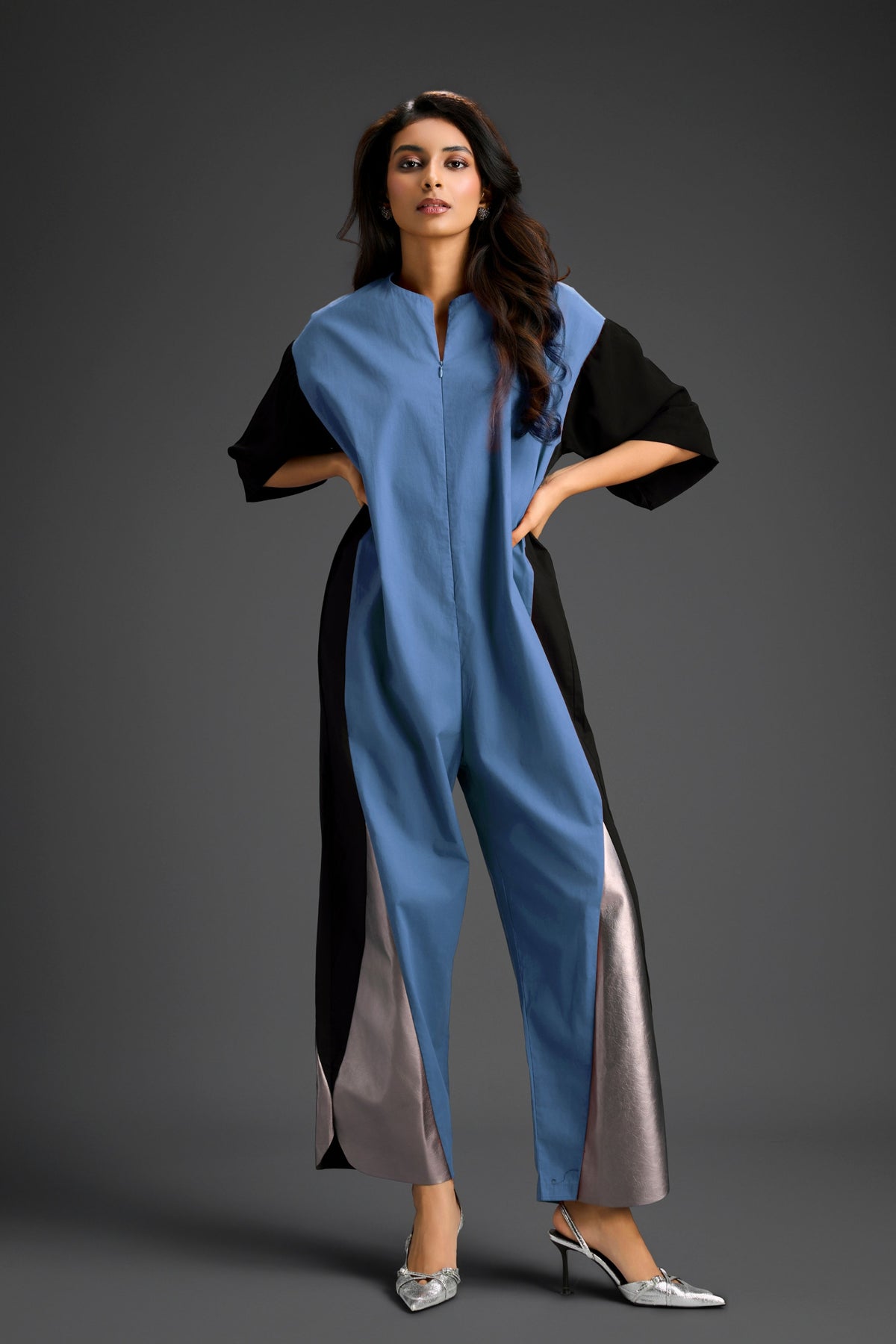 Colorblock Jumpsuit in Blue