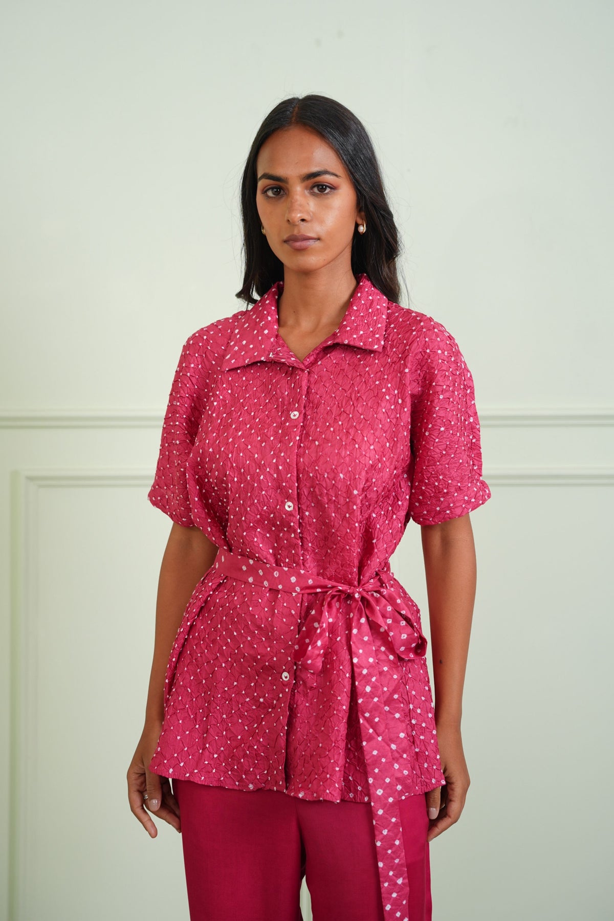 Rani Pink Tie Up Shirt