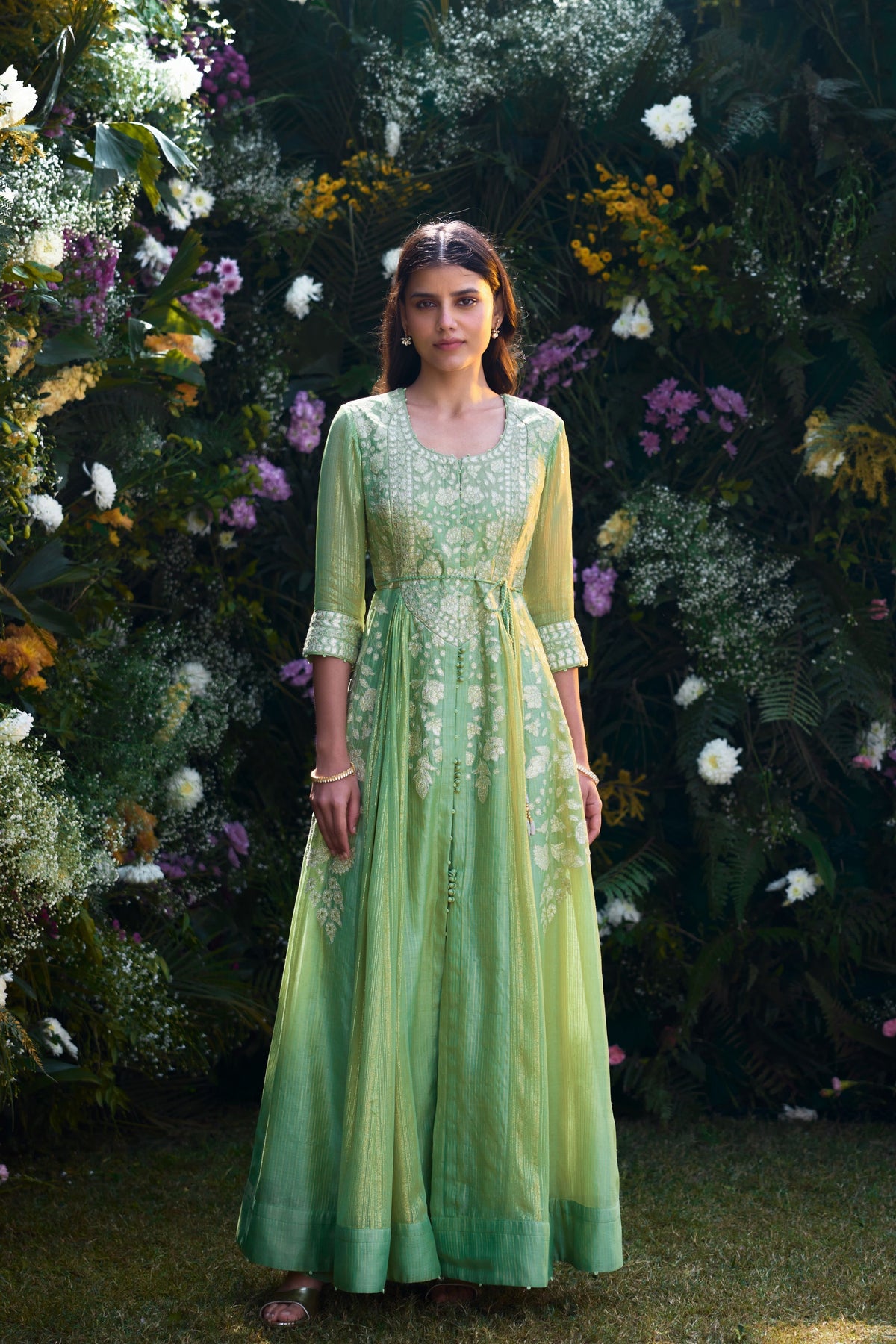 Mist Green Anarkali Set