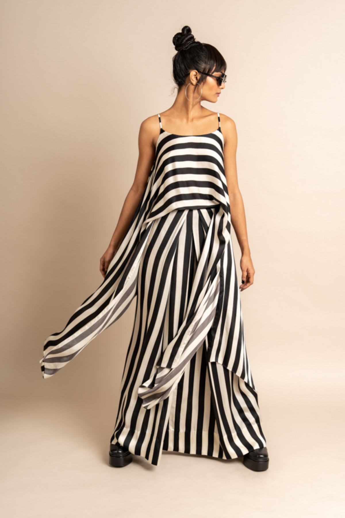 Singlet Top With Satin Skirt