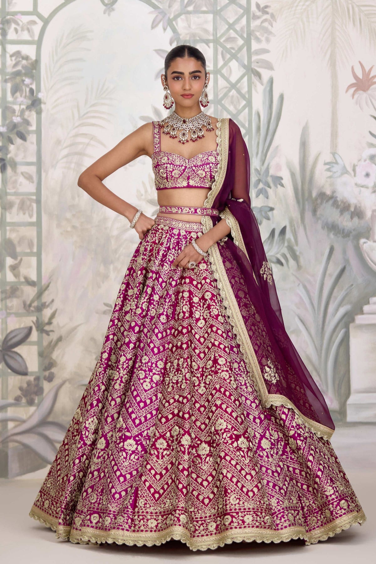 Wine Maroon Lehenga Set