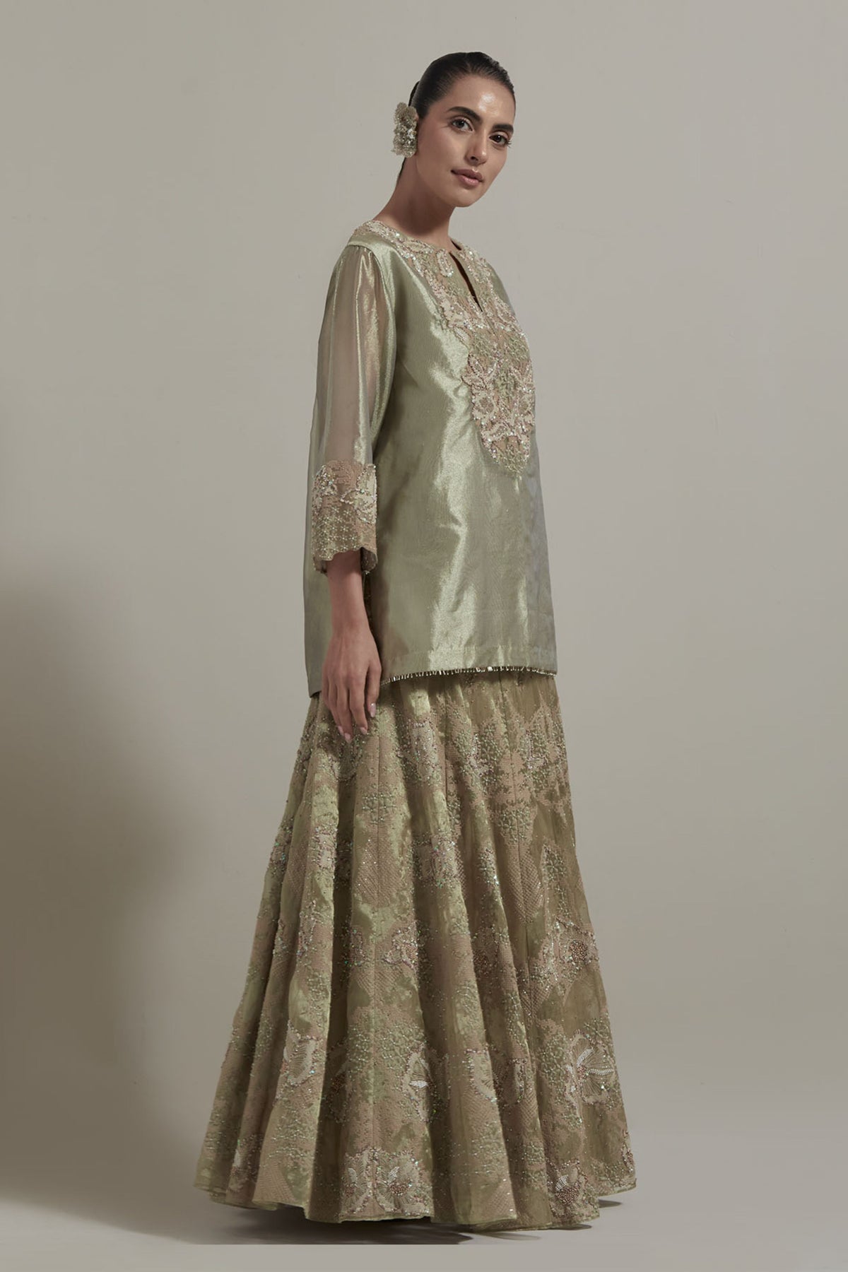 Sage Green Skirt Set