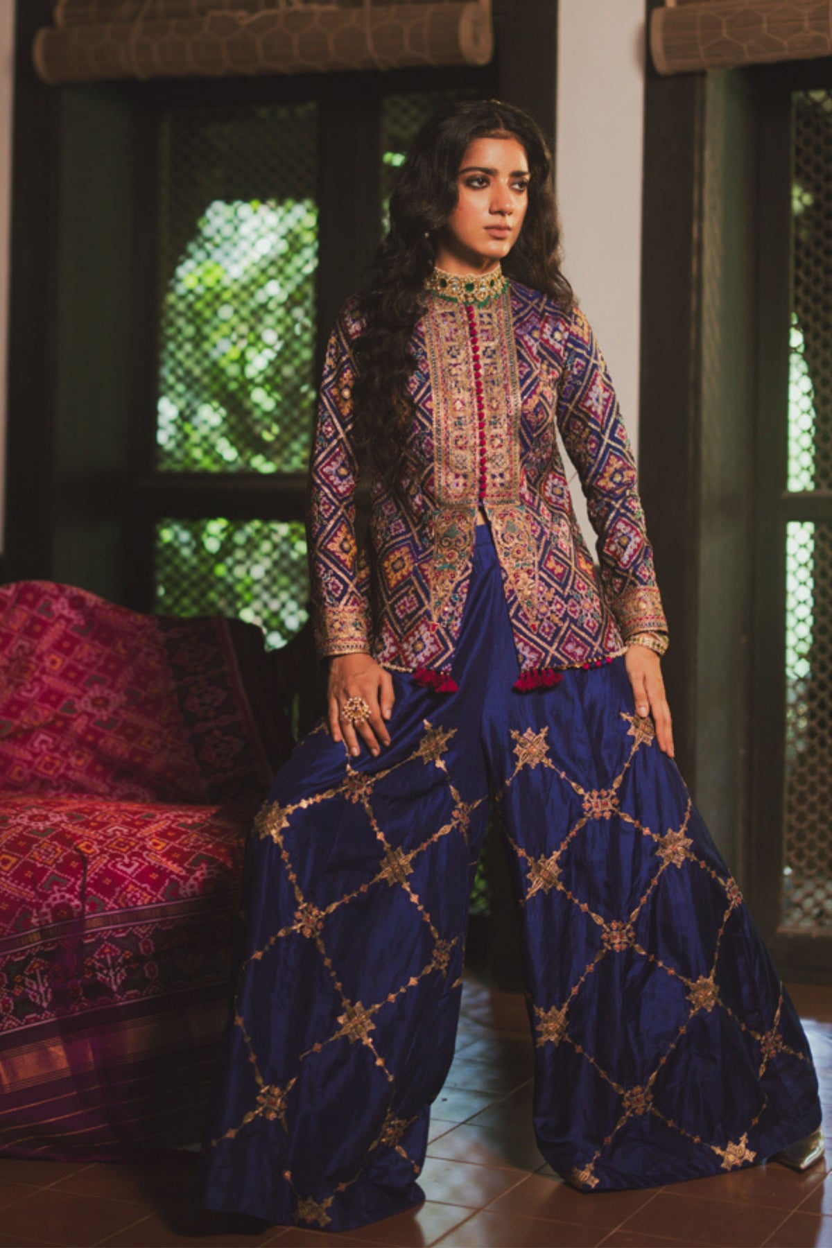 Payal Blue Jacket Set