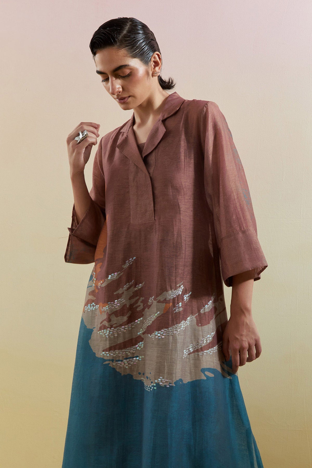 Gliss Brown Kurta Set