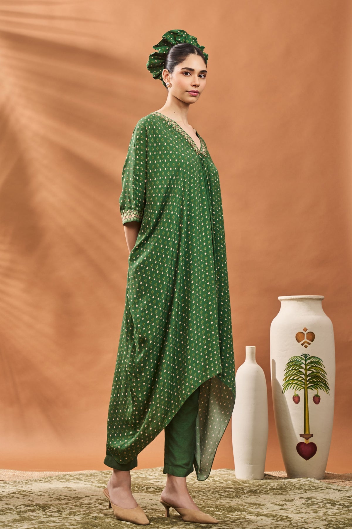 Green Tree of Hearts Tunic Set