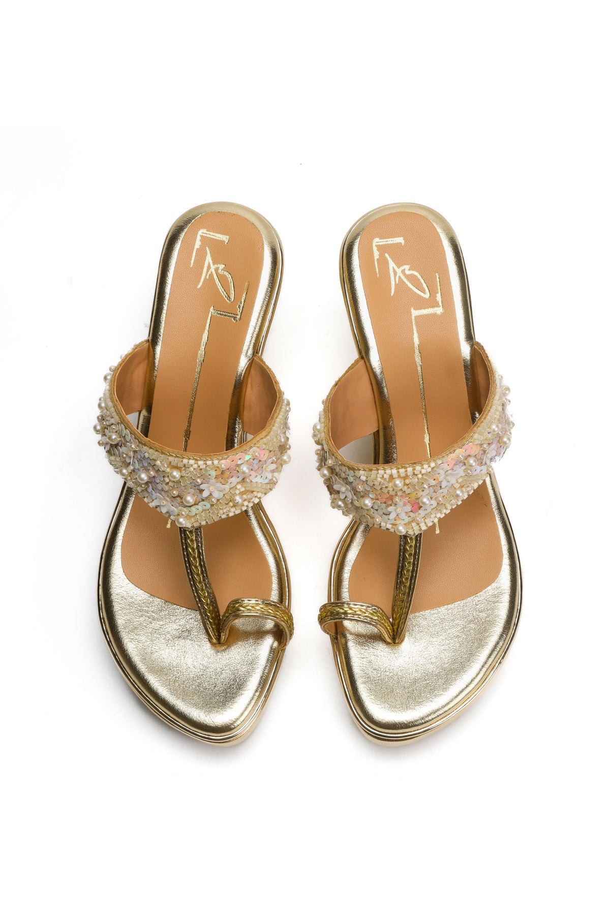 Silver Embroidered Wedges