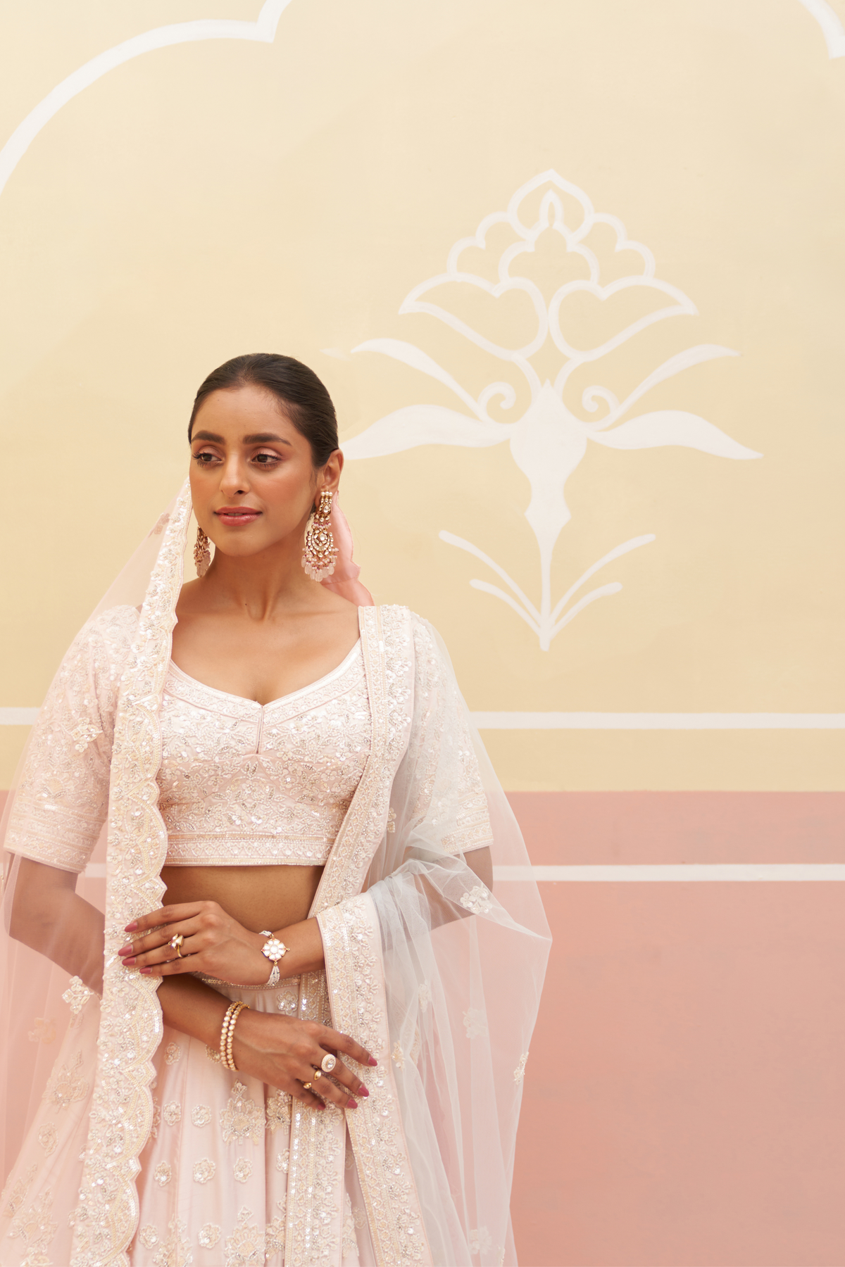 Blush Pink Silk Lehenga Set