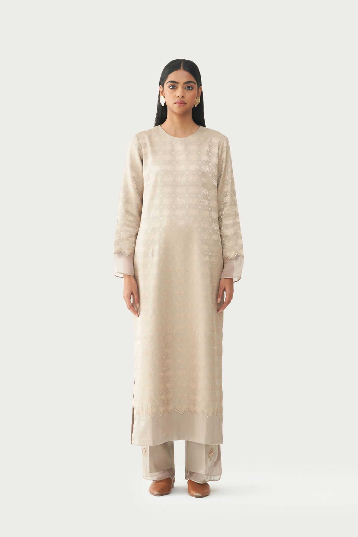 Grey kurta pant set