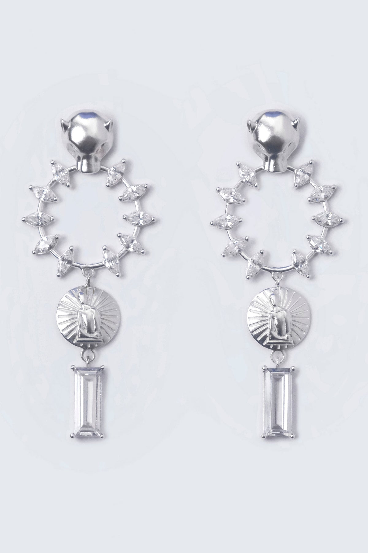 White Nouvelle Panthère Earrings