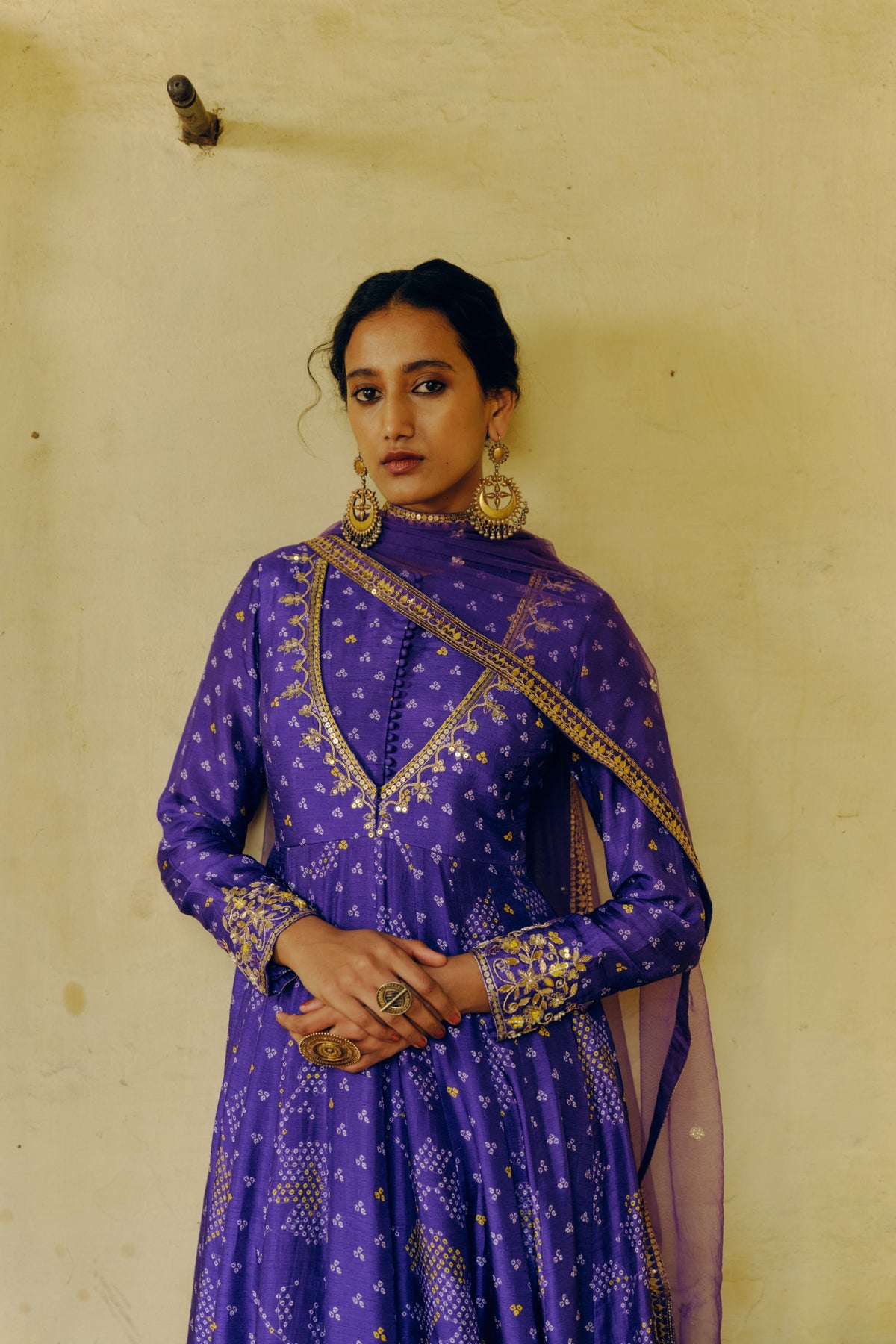 Iris Purple Anarkali Set