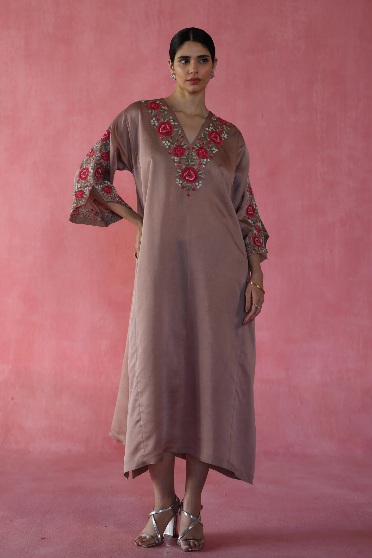 Beige Sheermal Kaftan