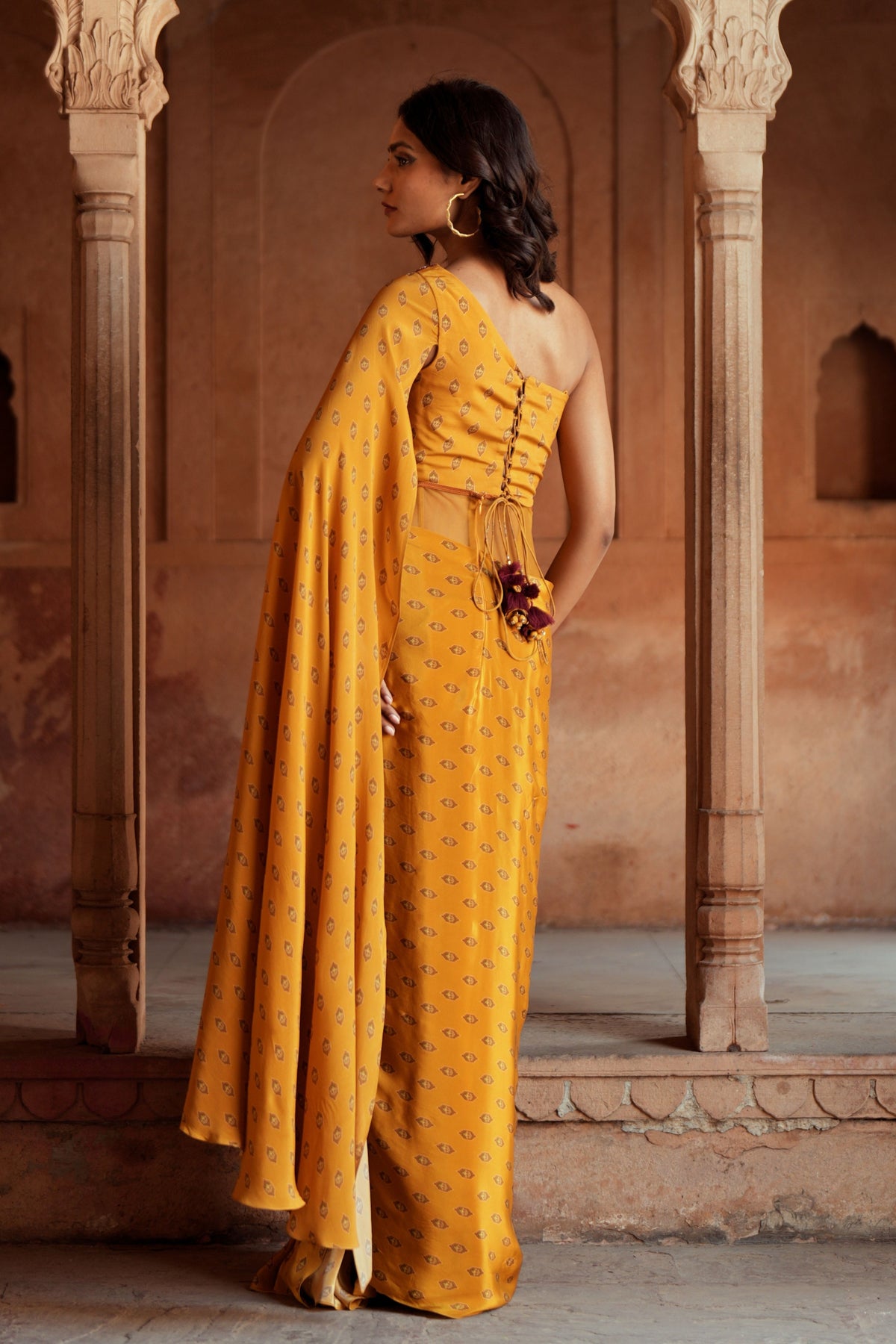 Golden Yellow Corset Drape Set