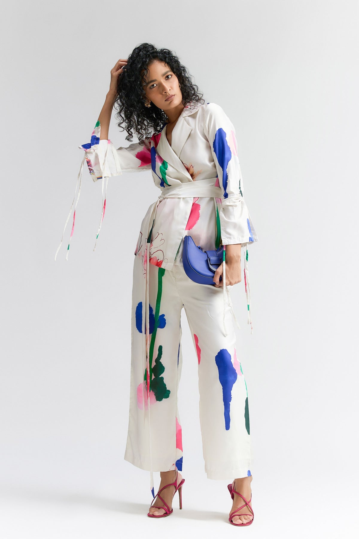 Colour Splash Printed Blazer Set