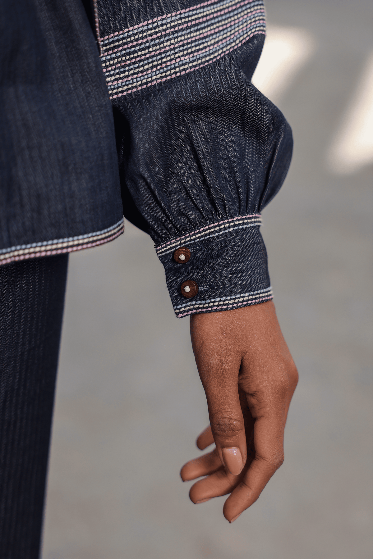Azure Jacket Style Co-ord Set in Dark Blue
