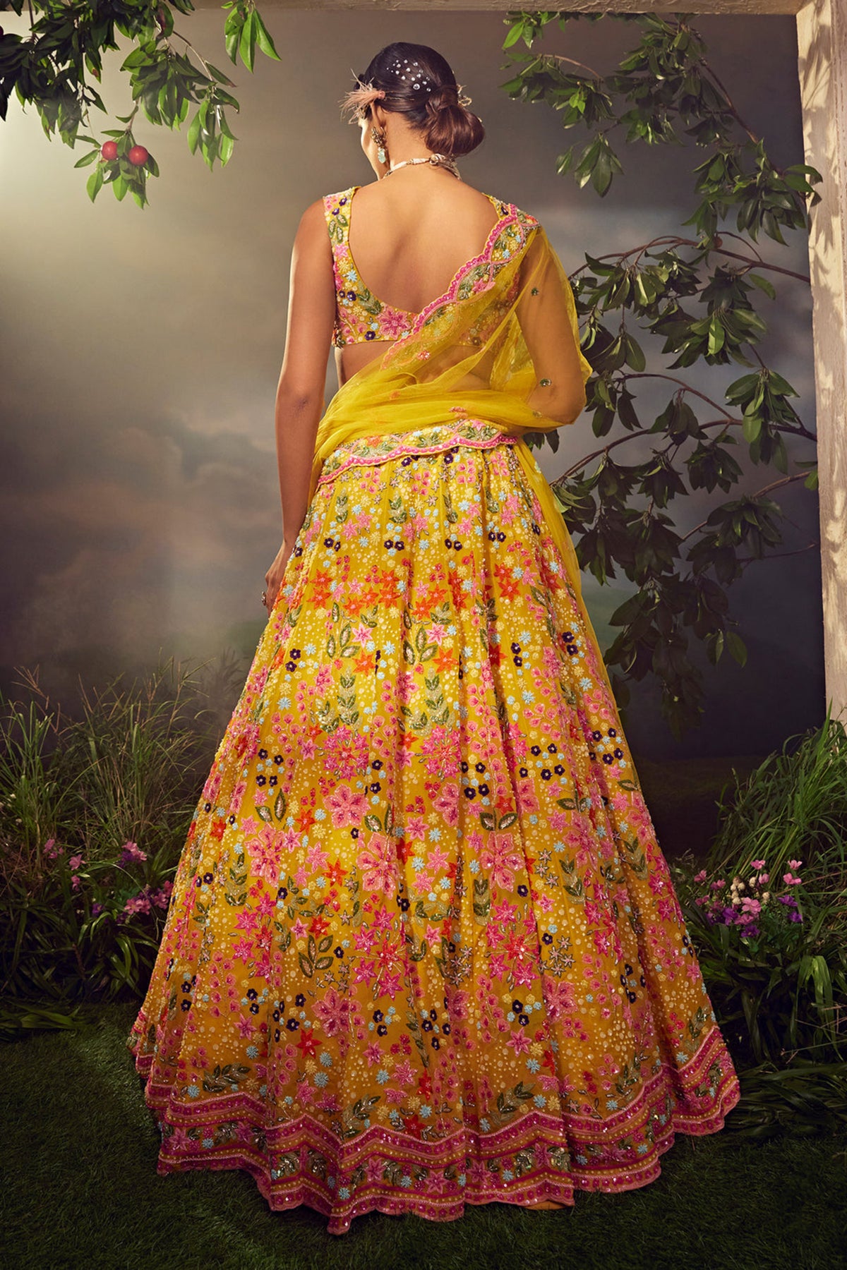 Yellow Silk Lehenga Set