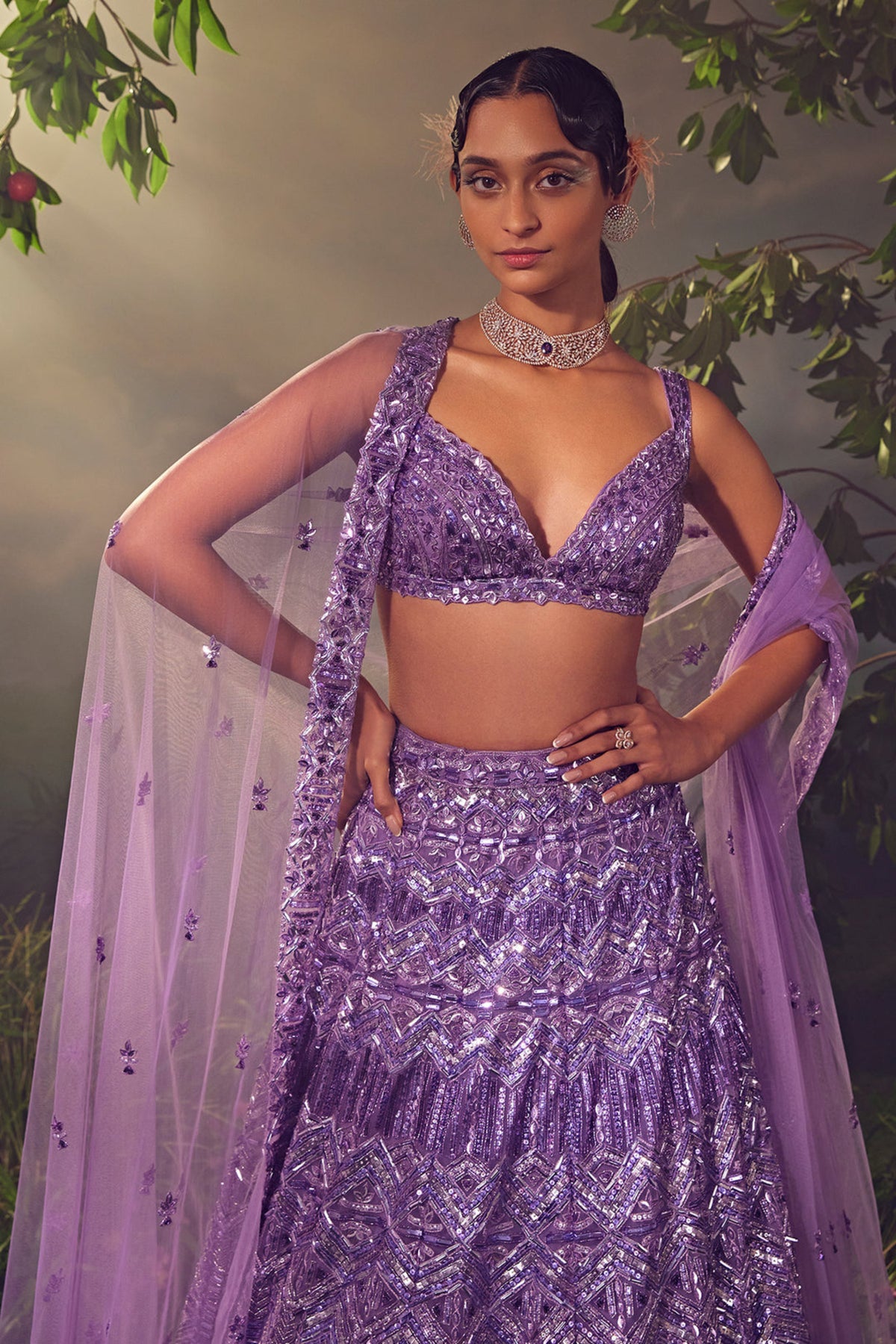 Haze Tulle Lehenga Set