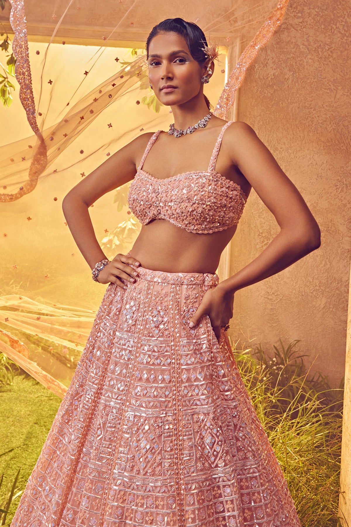 Peach Lehenga Set