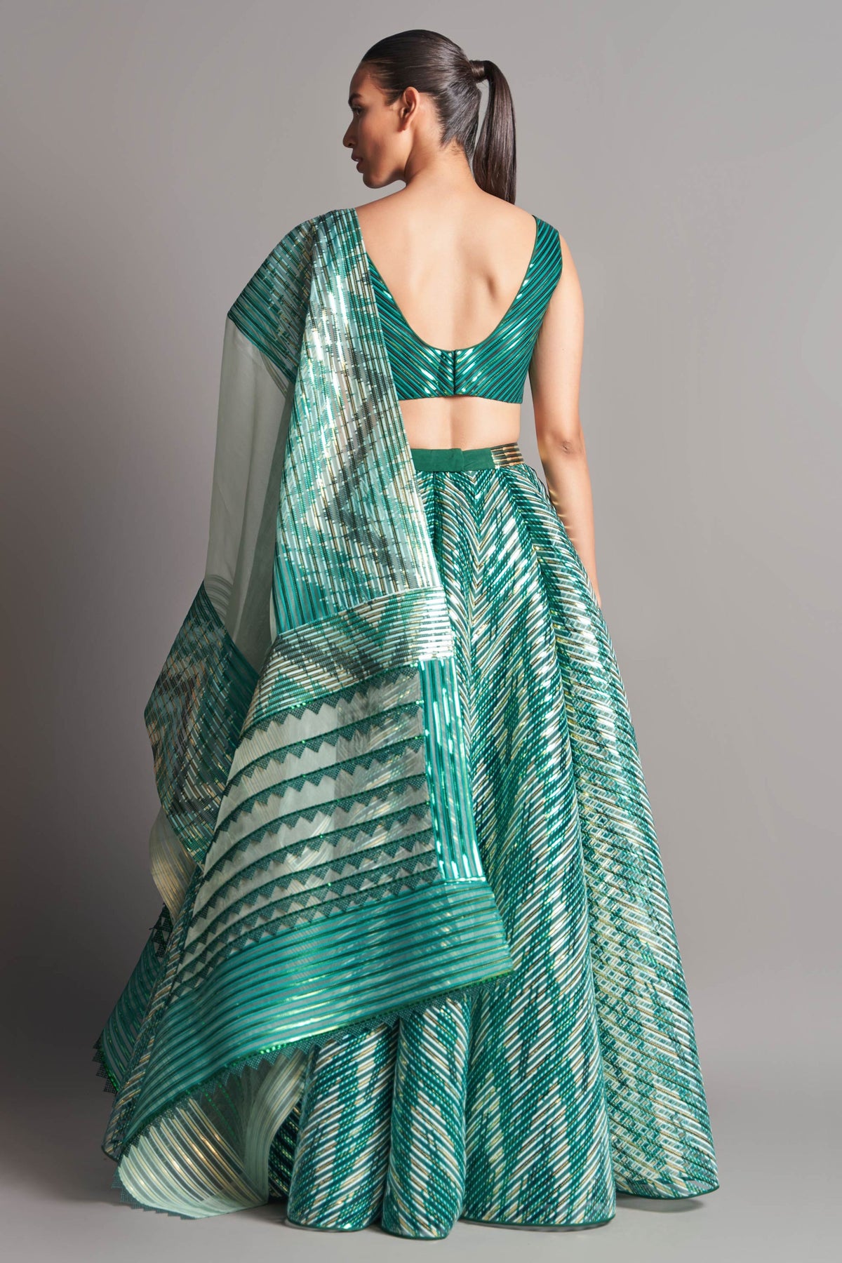 Metallic structured  lehenga