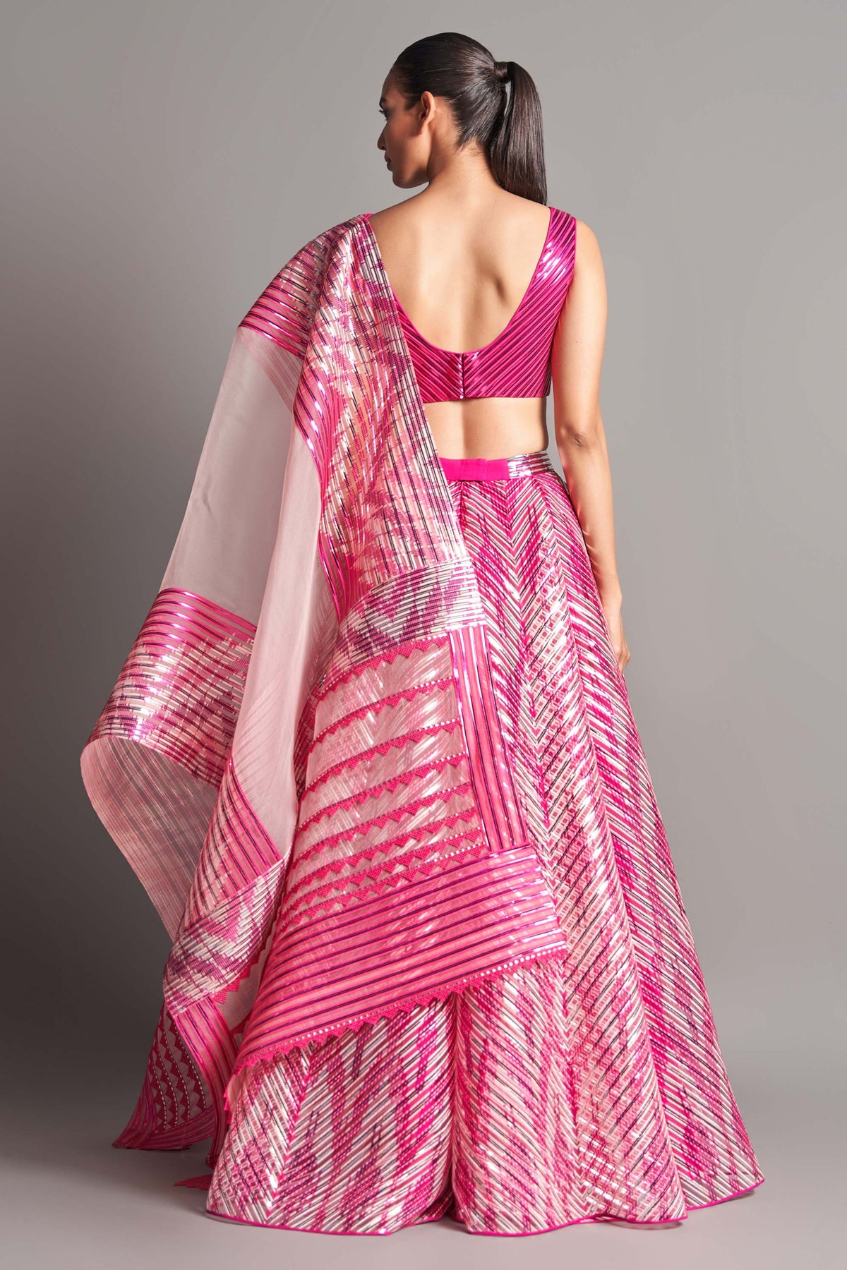 Metallic structured  lehenga
