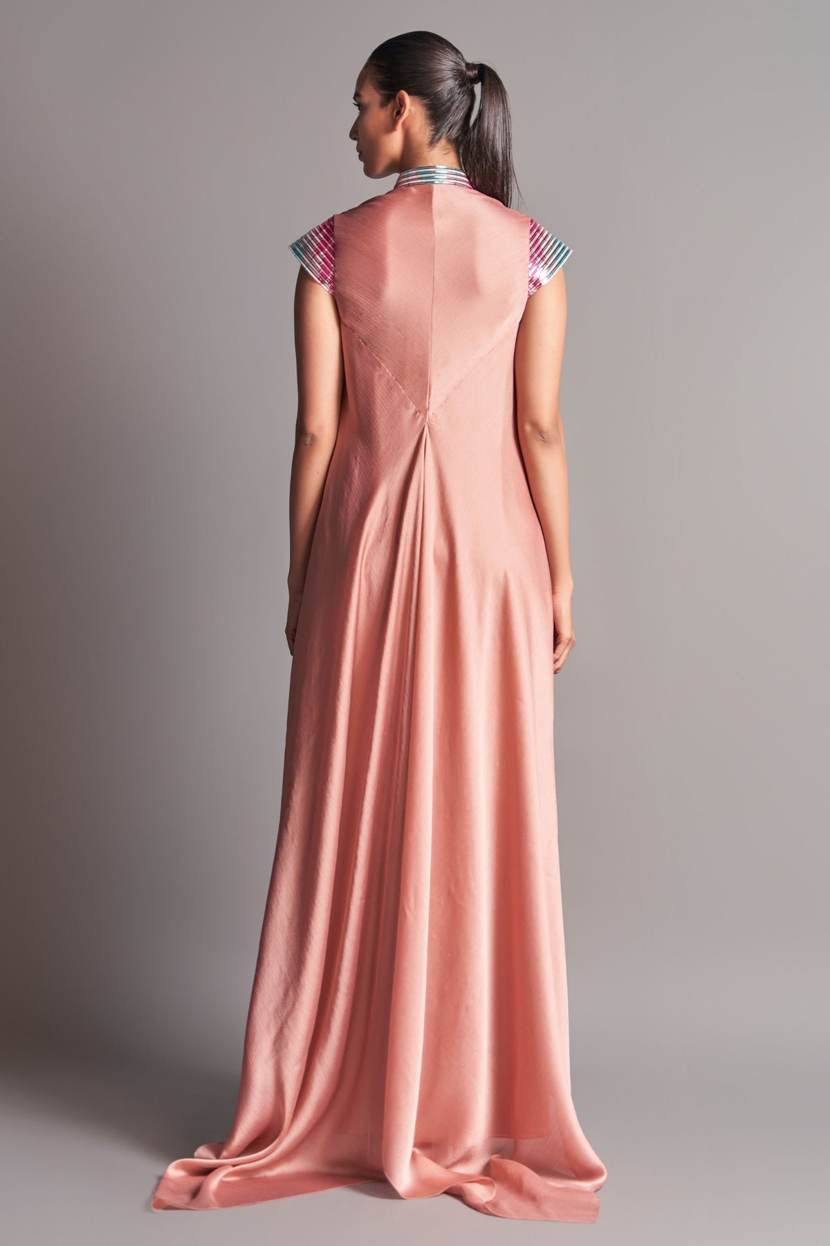 Metallic draped dress