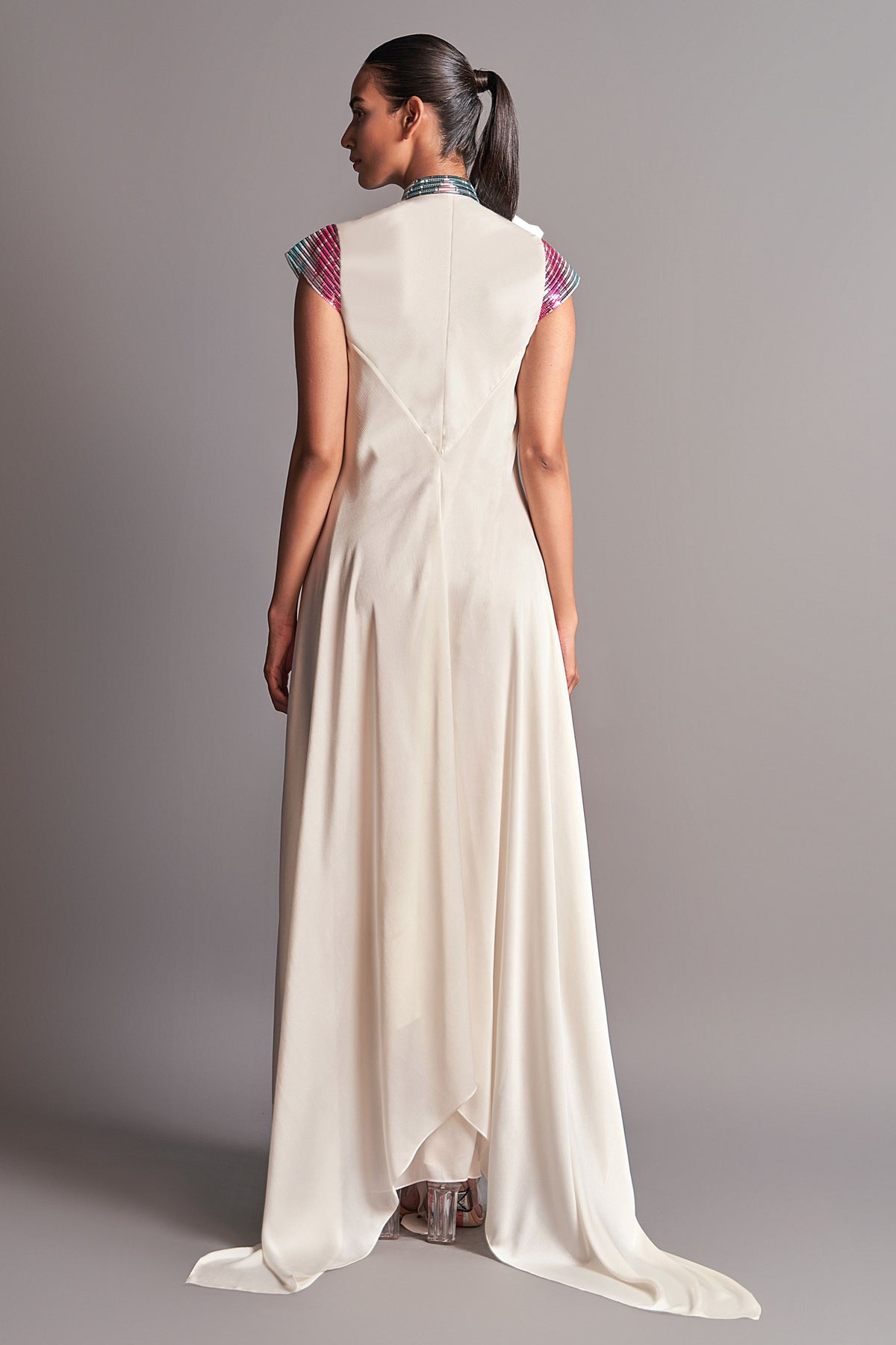 Metallic draped dress
