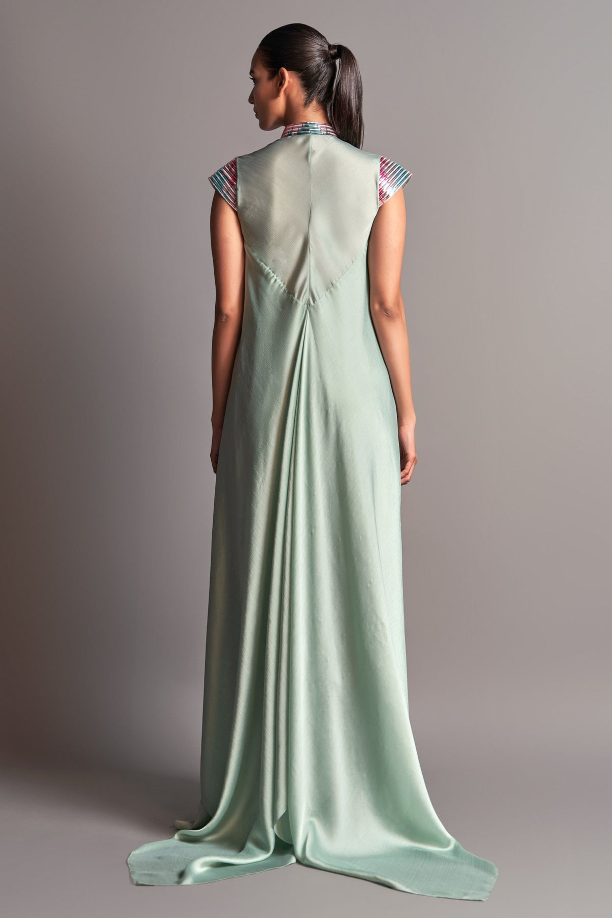 Metallic draped dress