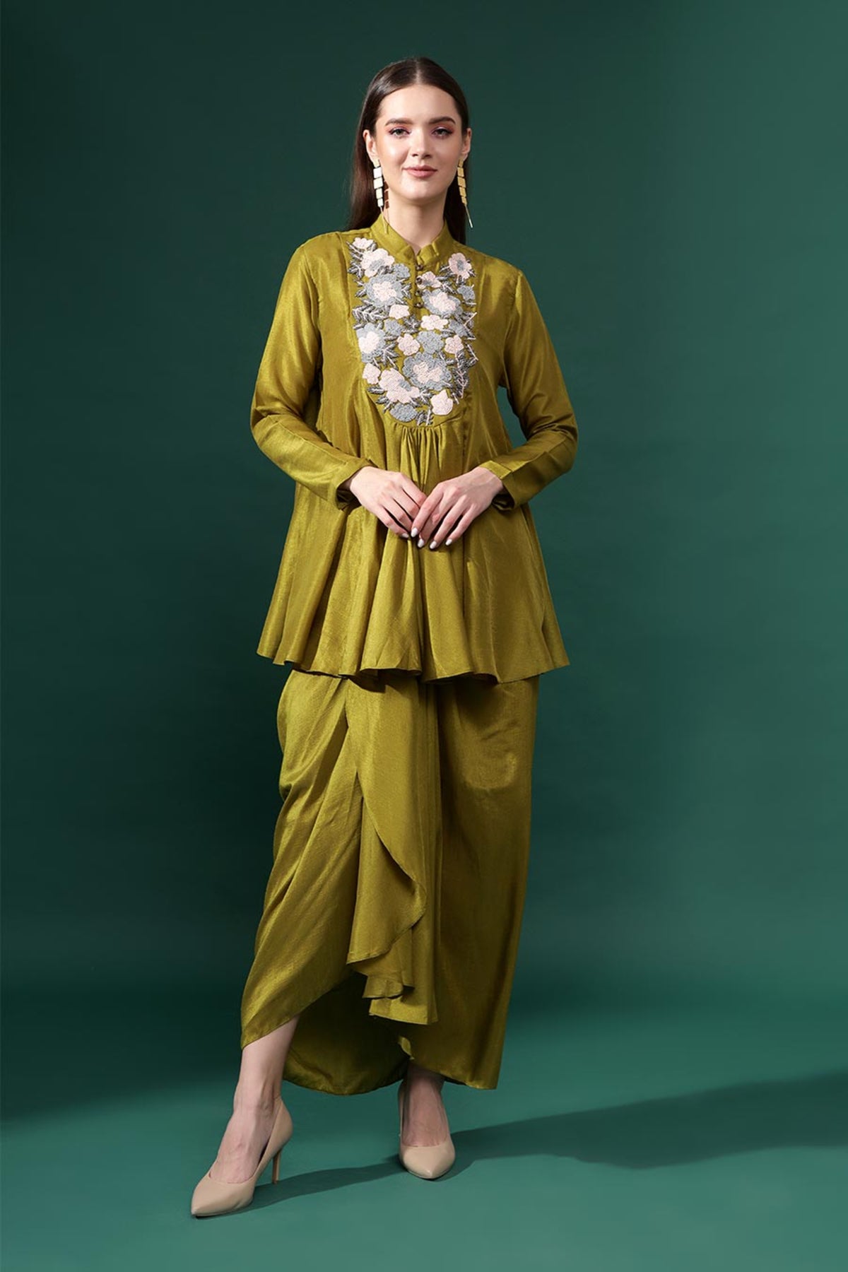 Matka  Silk  Tunic Skirt Set