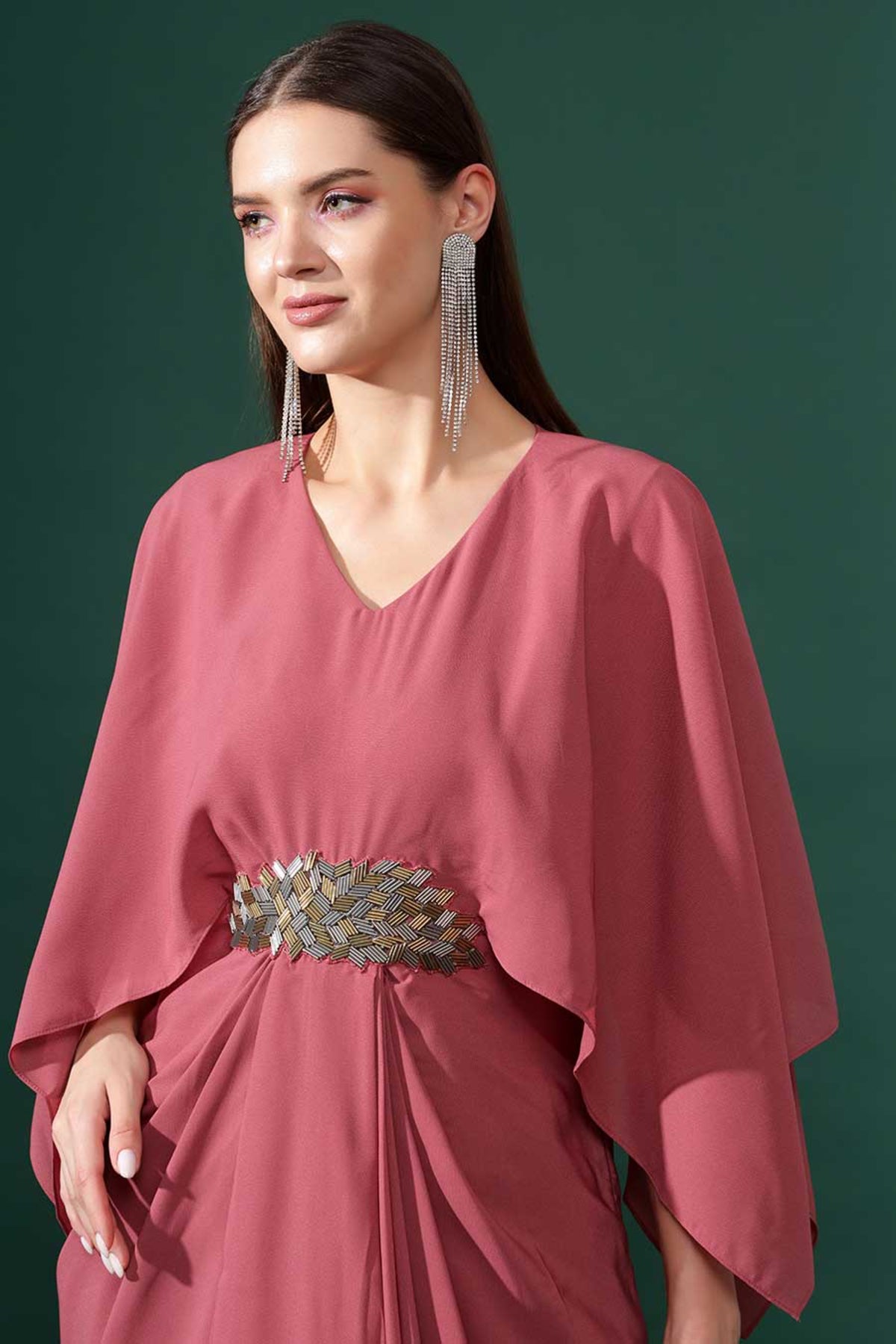 Pink Sara Drape Dress