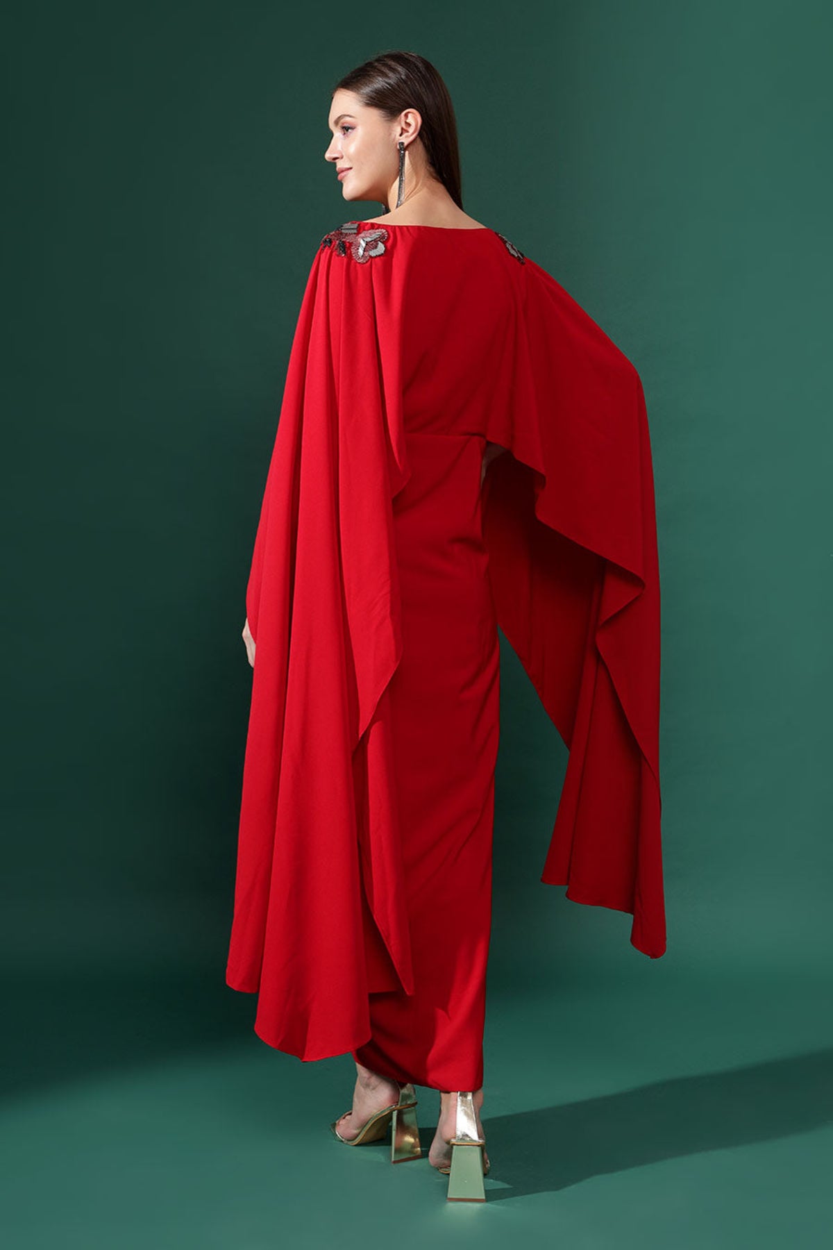 Red Lounge Draped Dress