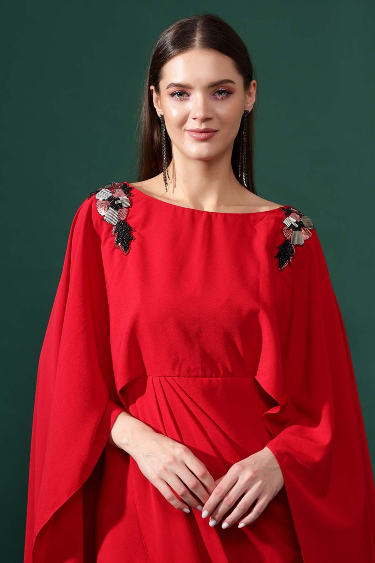 Red Lounge Draped Dress