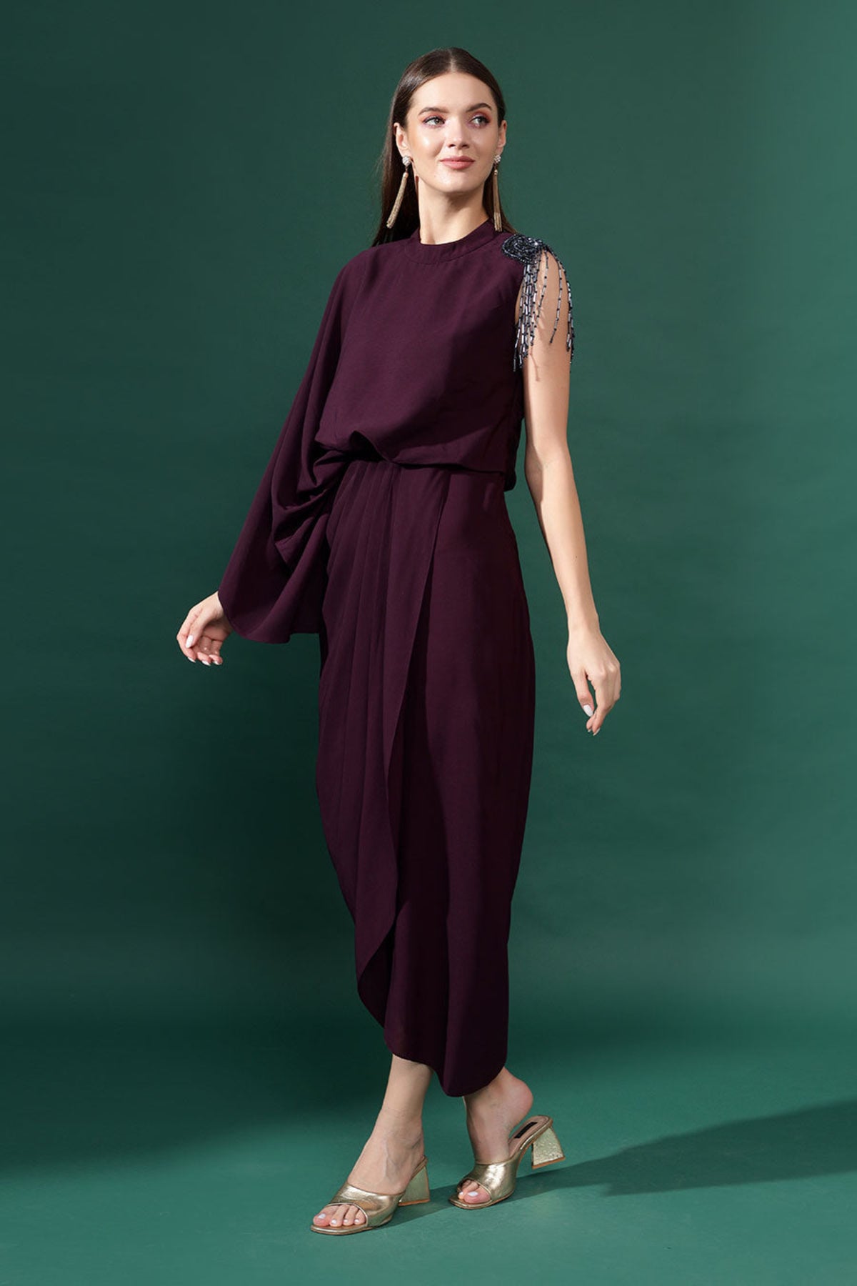 Purple Draped Dress