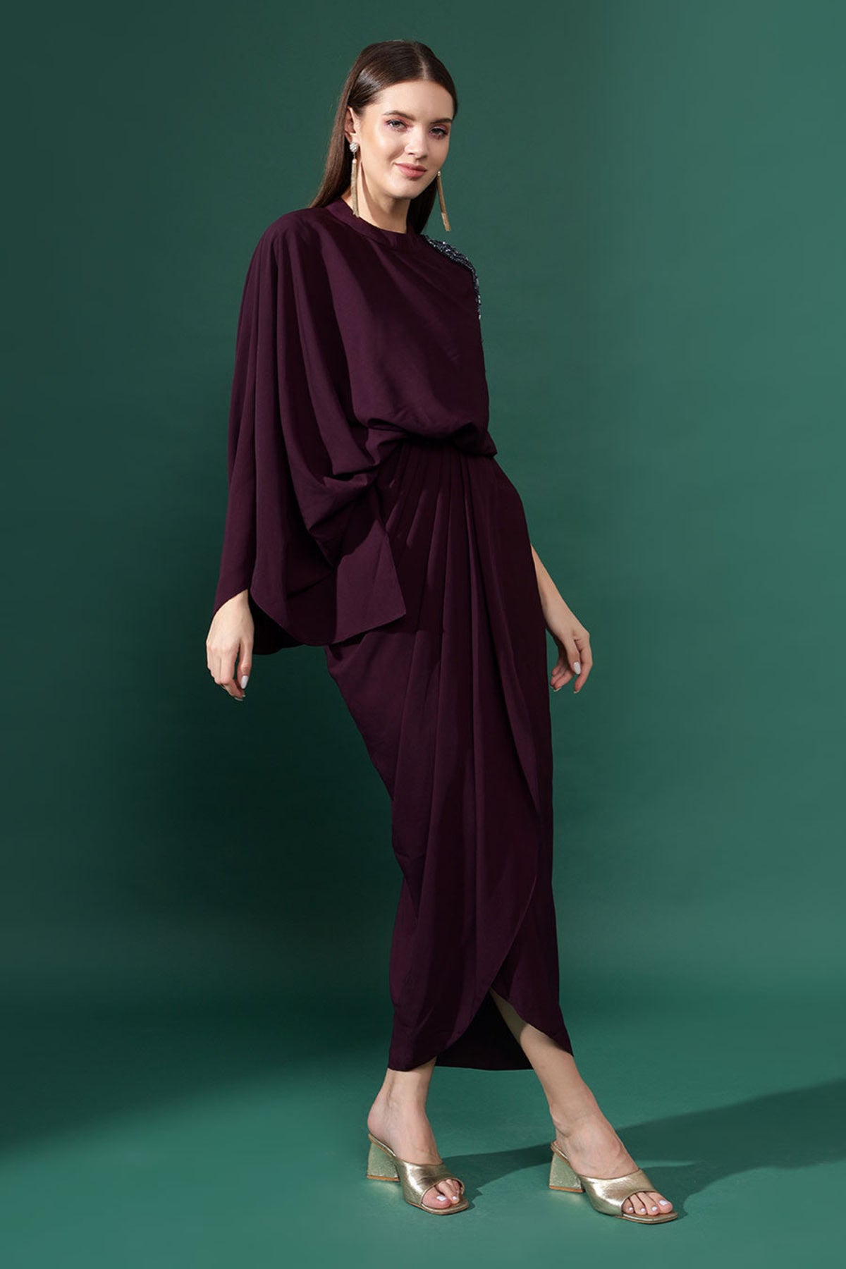 Purple Draped Dress