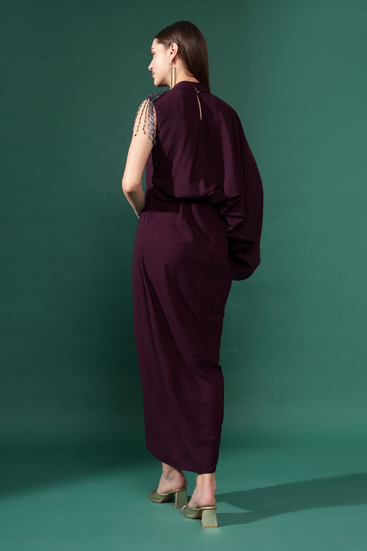Purple Draped Dress