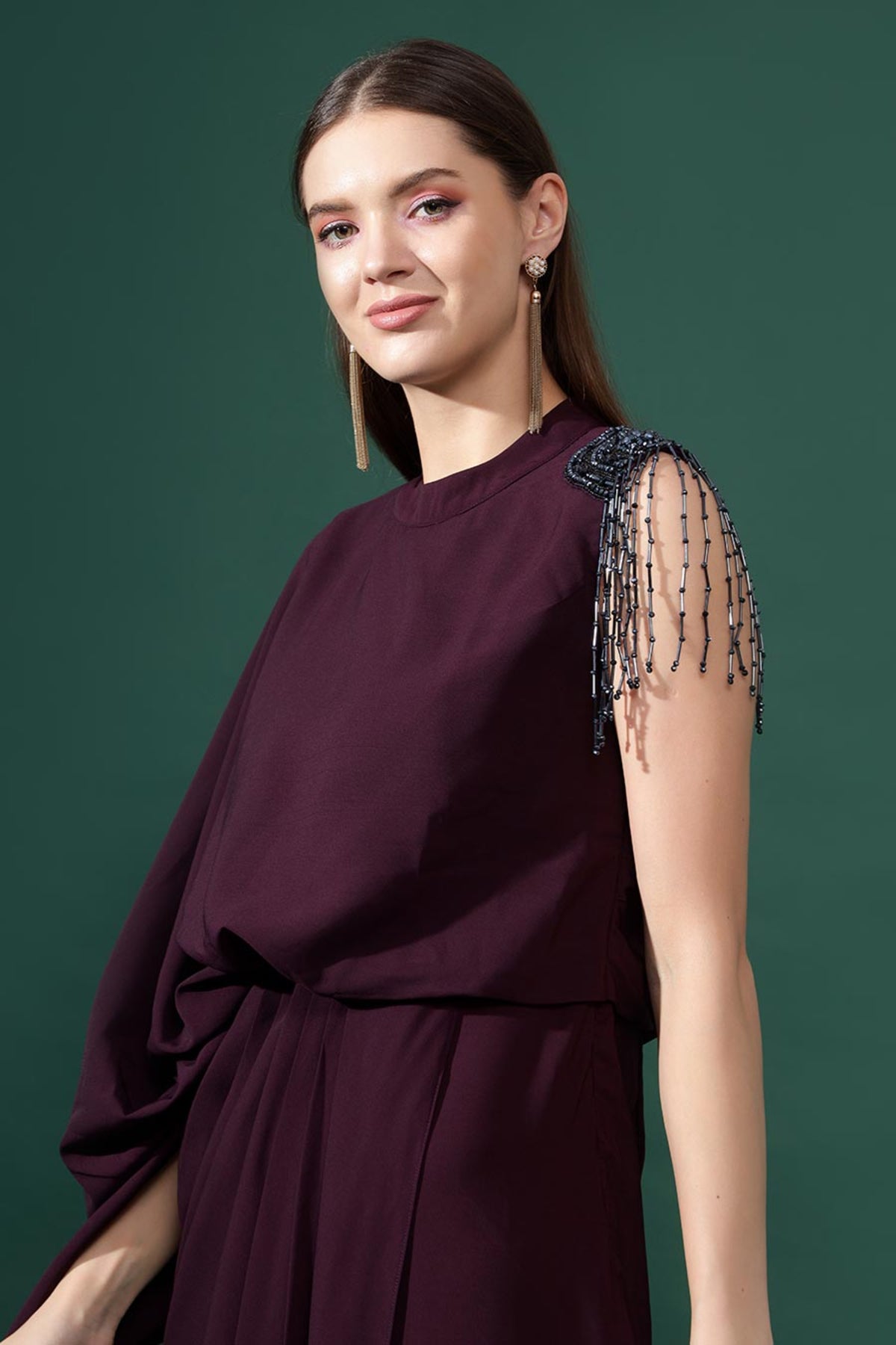 Purple Draped Dress