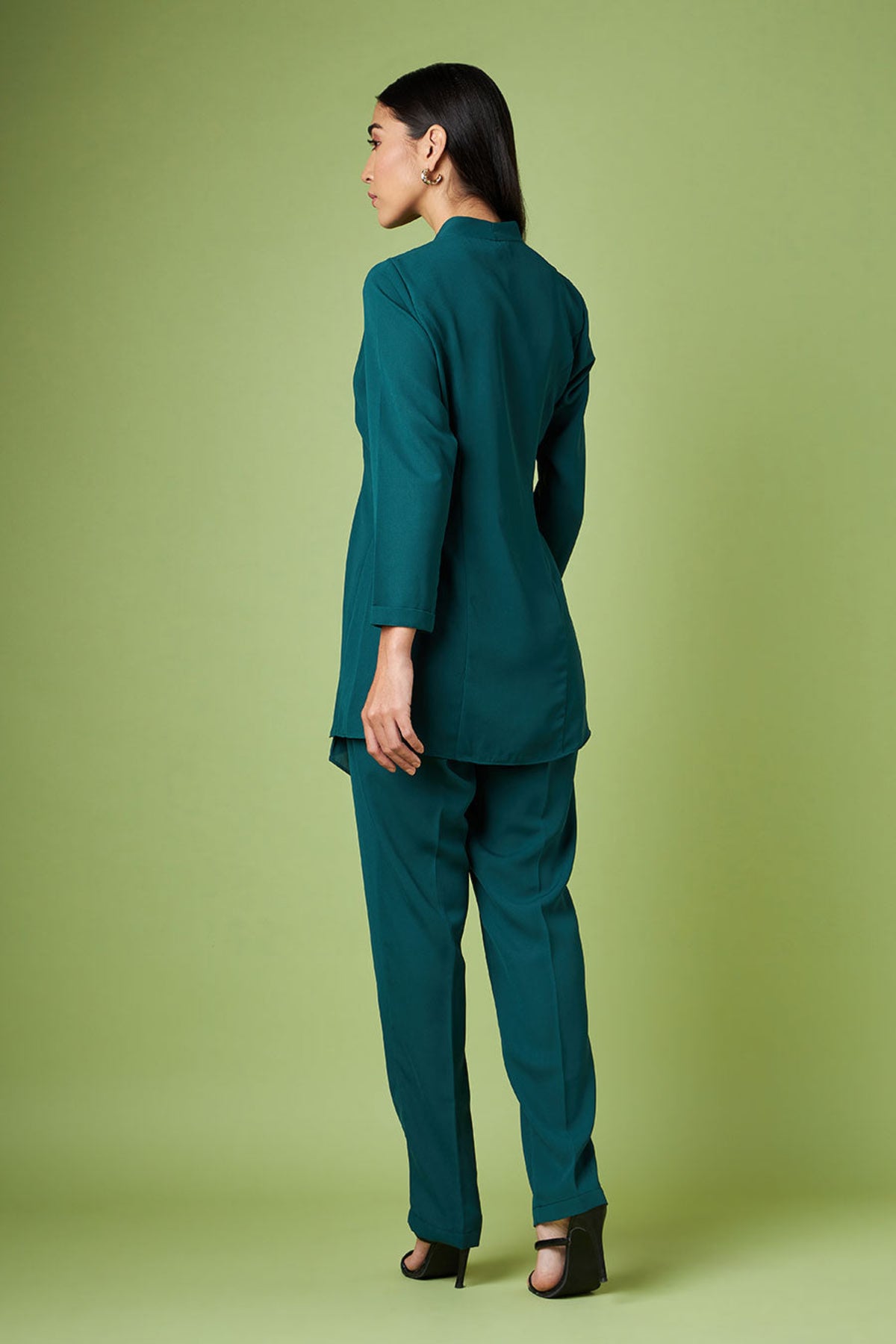 Box Pleat Blazer Pant Suit