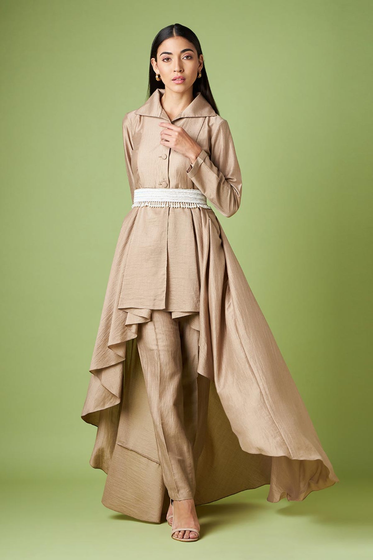 Almond Draped Tunic Co-Ord Set