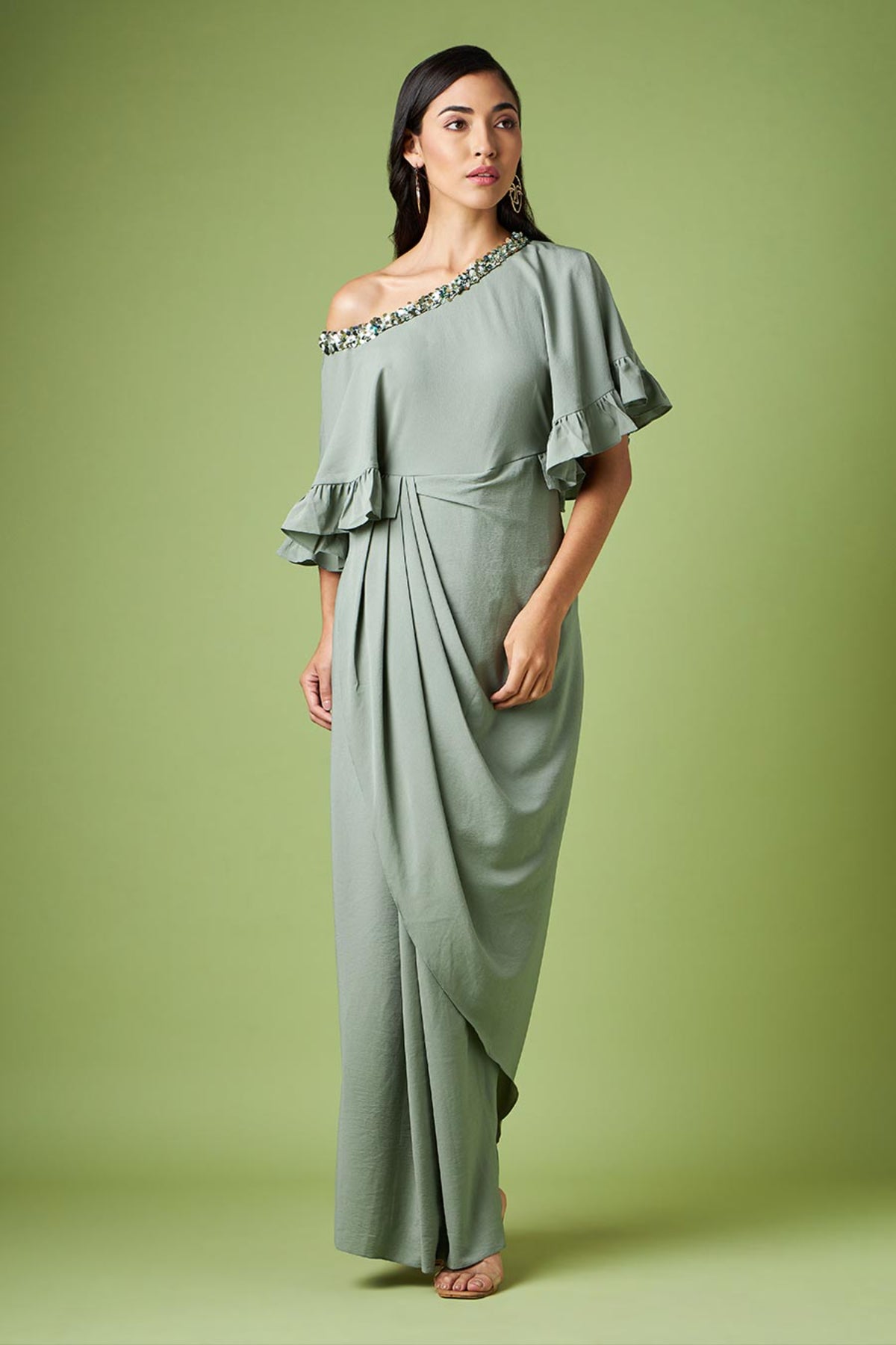 Drop Shoulder Drape Dress