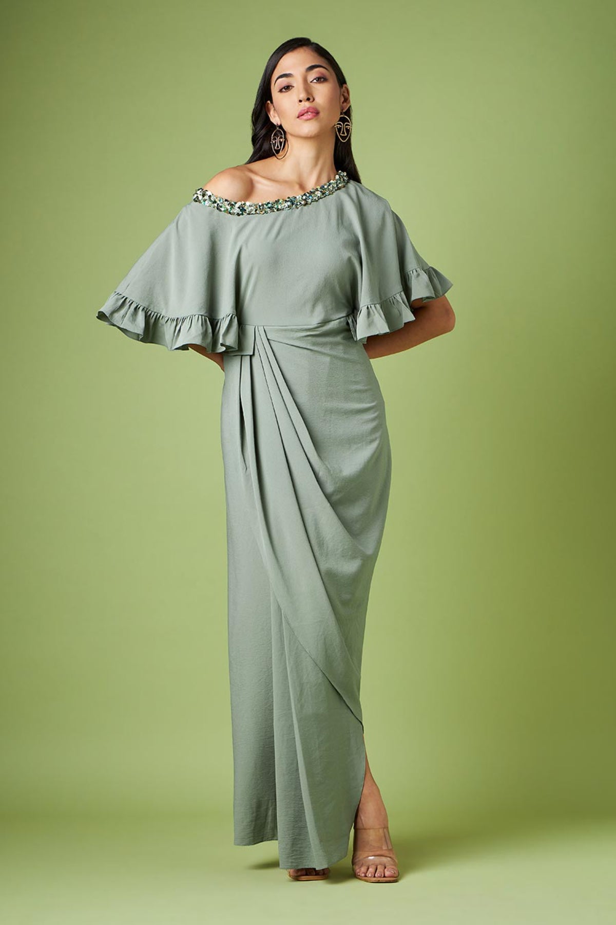 Drop Shoulder Drape Dress