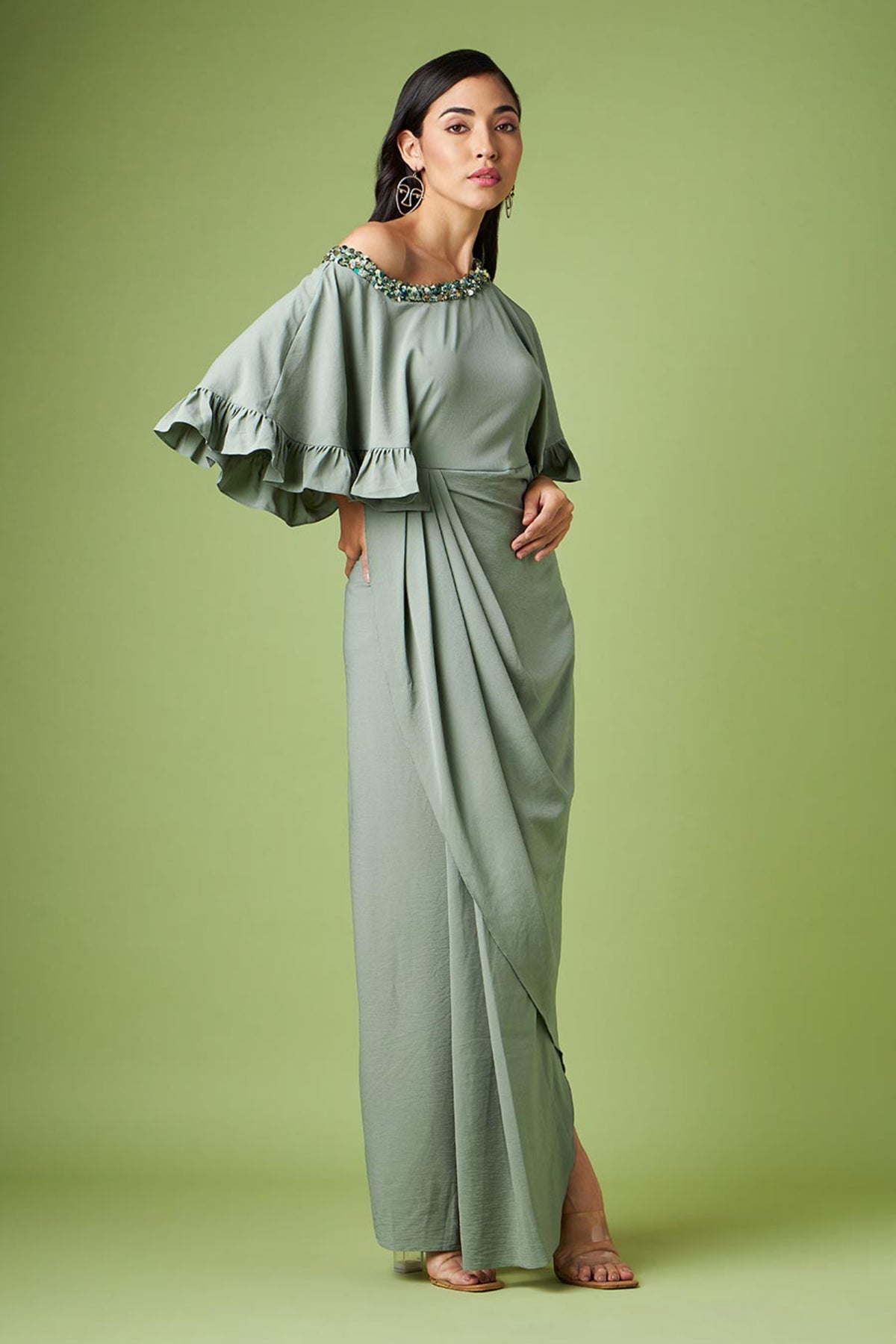 Drop Shoulder Drape Dress