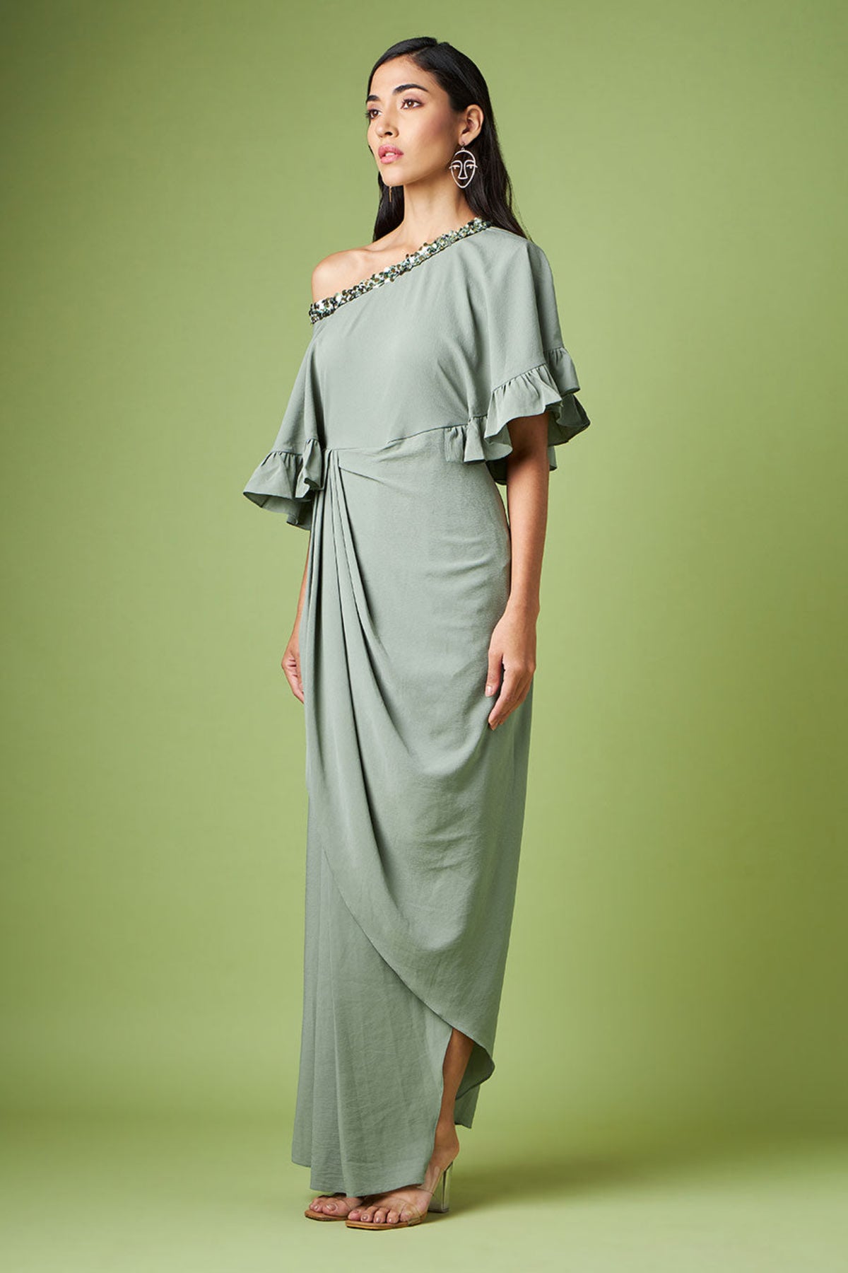 Drop Shoulder Drape Dress