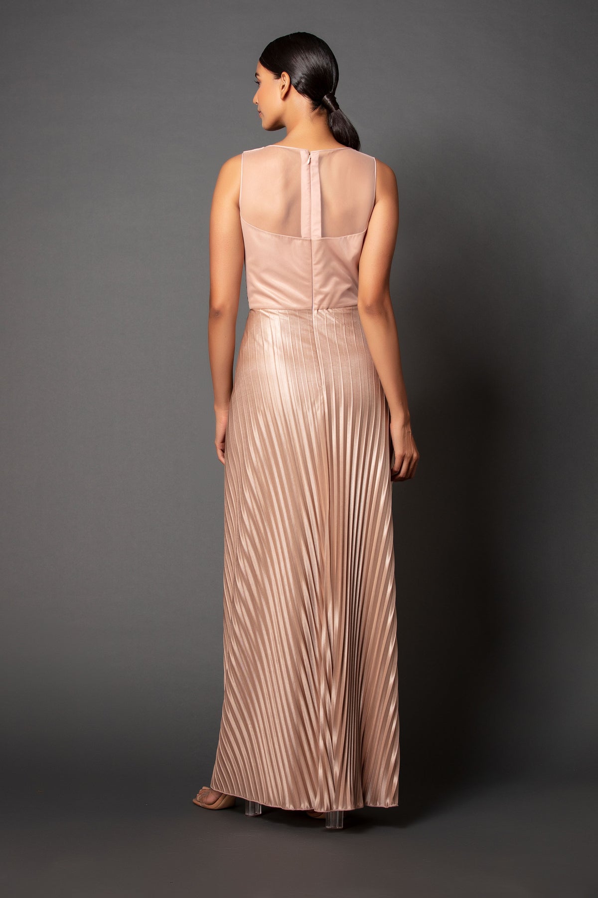 Plissé draped dress